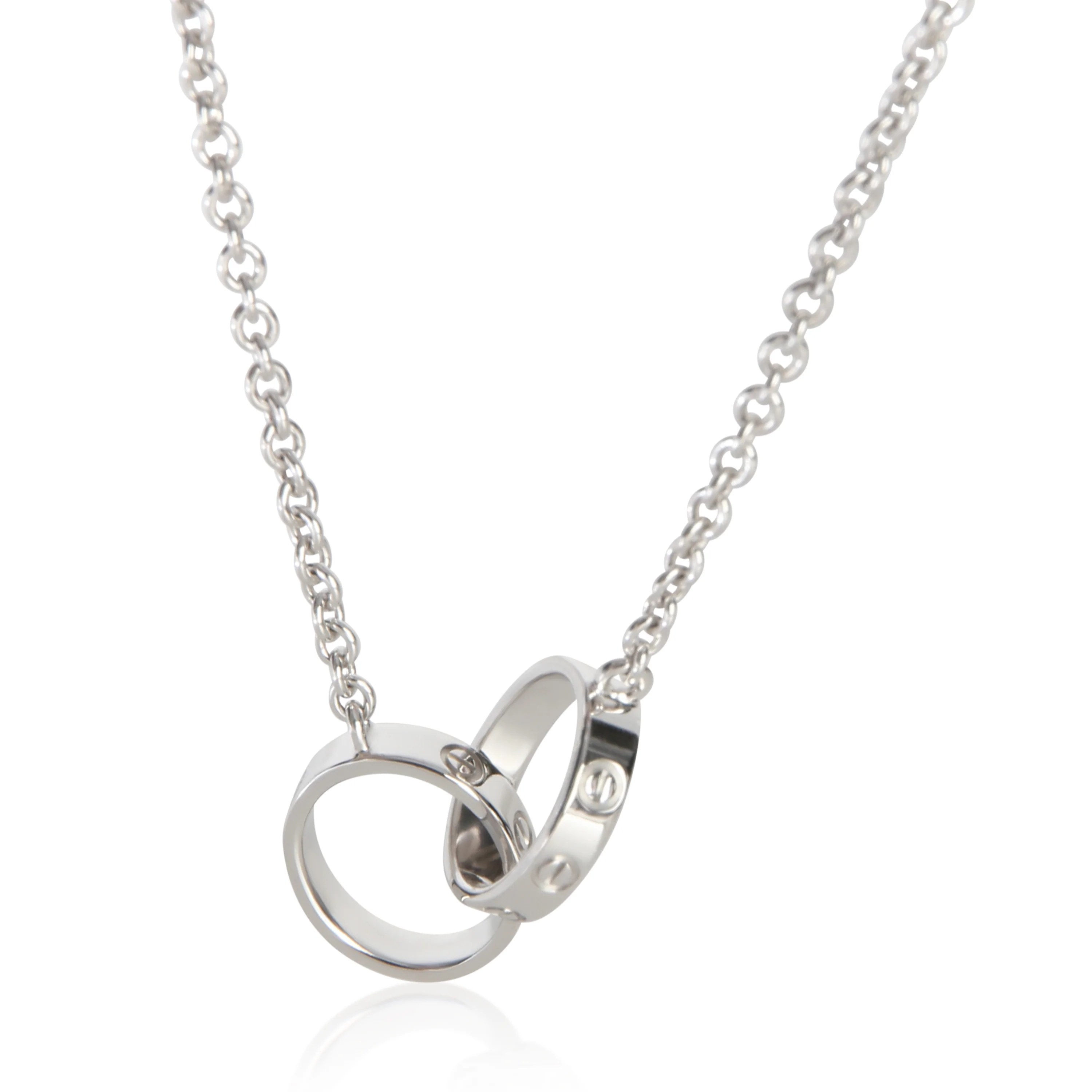 White Gold  Love Necklace
