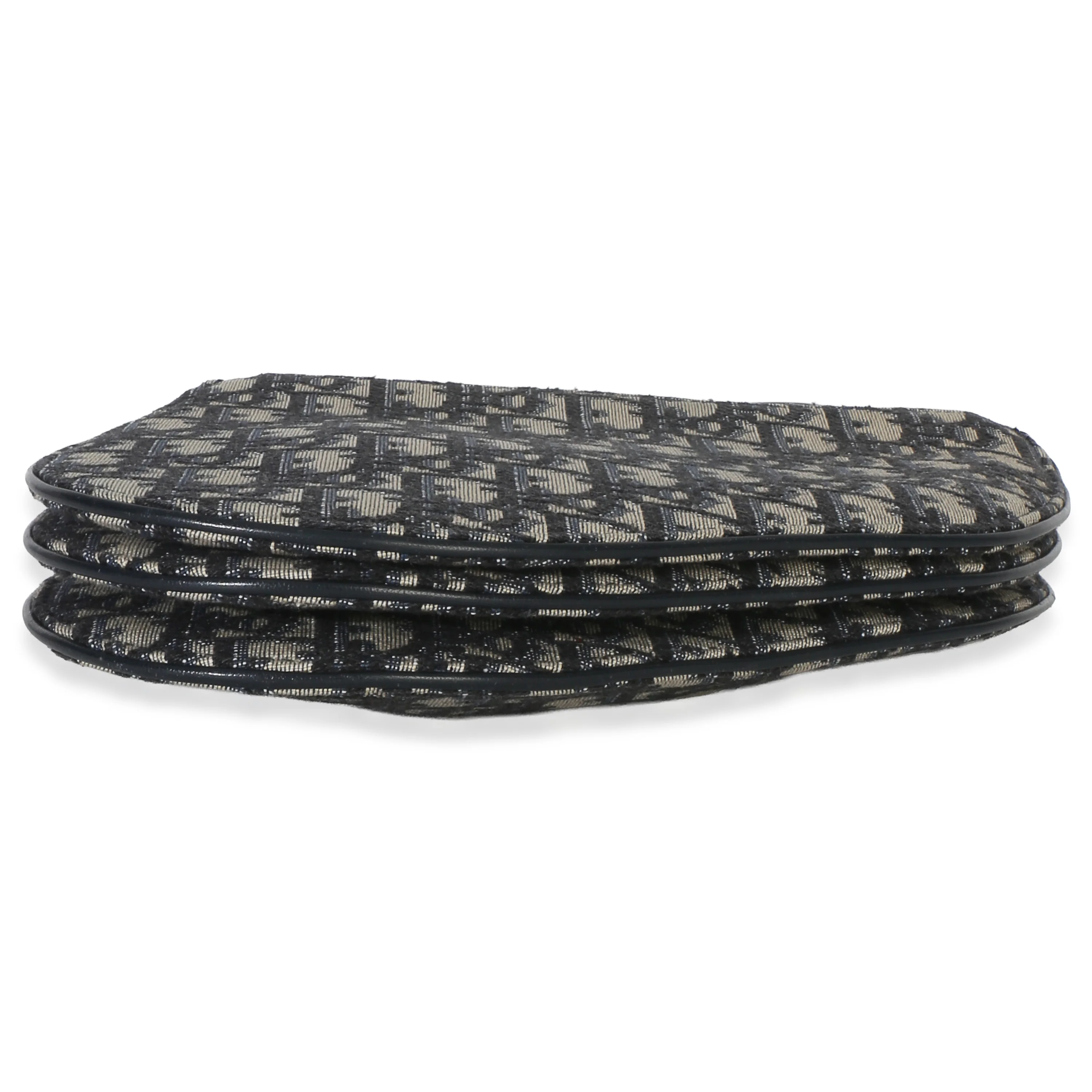 Navy Oblique Canvas Triple Saddle Pouch - Image 5