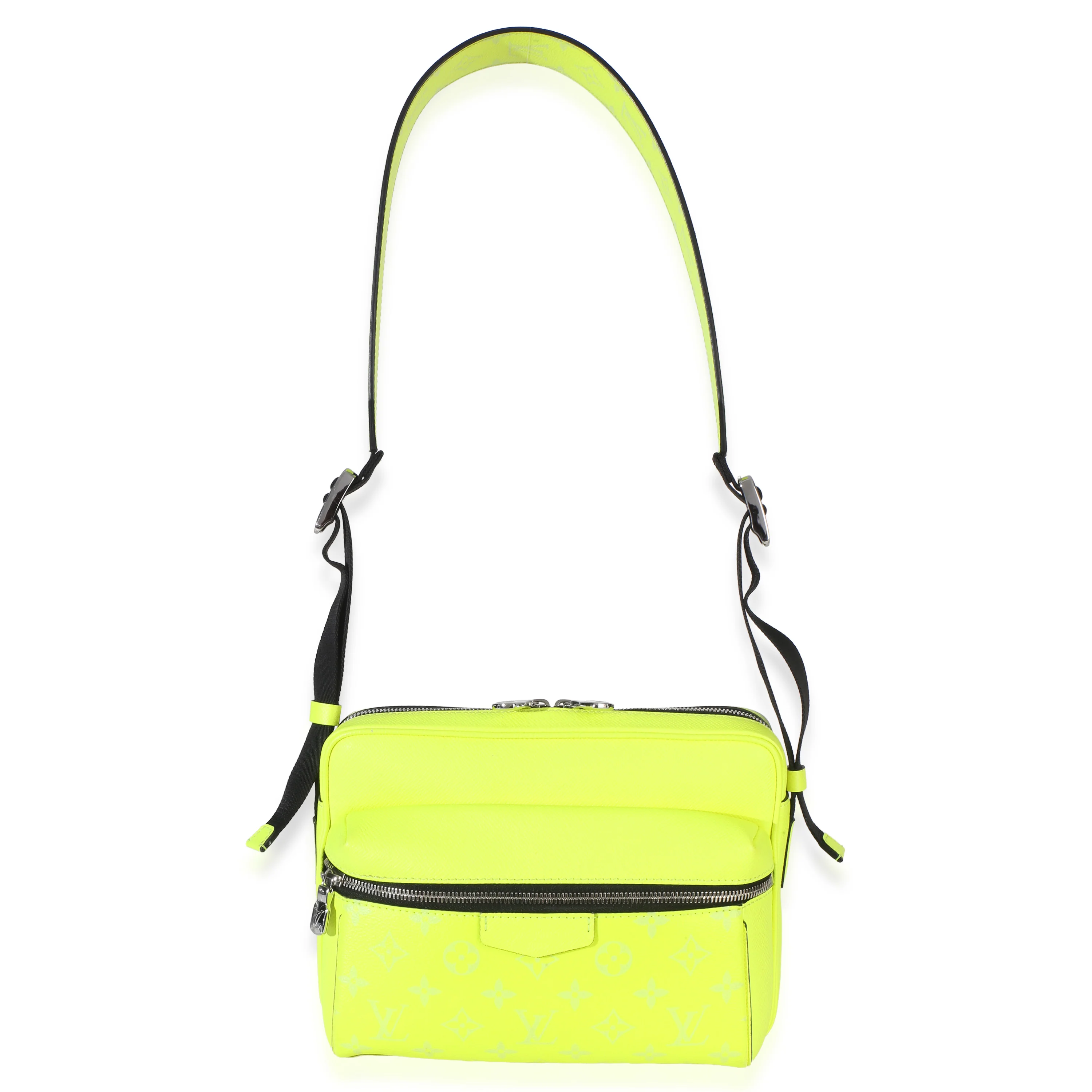 Neon Yellow Monogram Taigarama Canvas Outdoor Messenger - Image 8