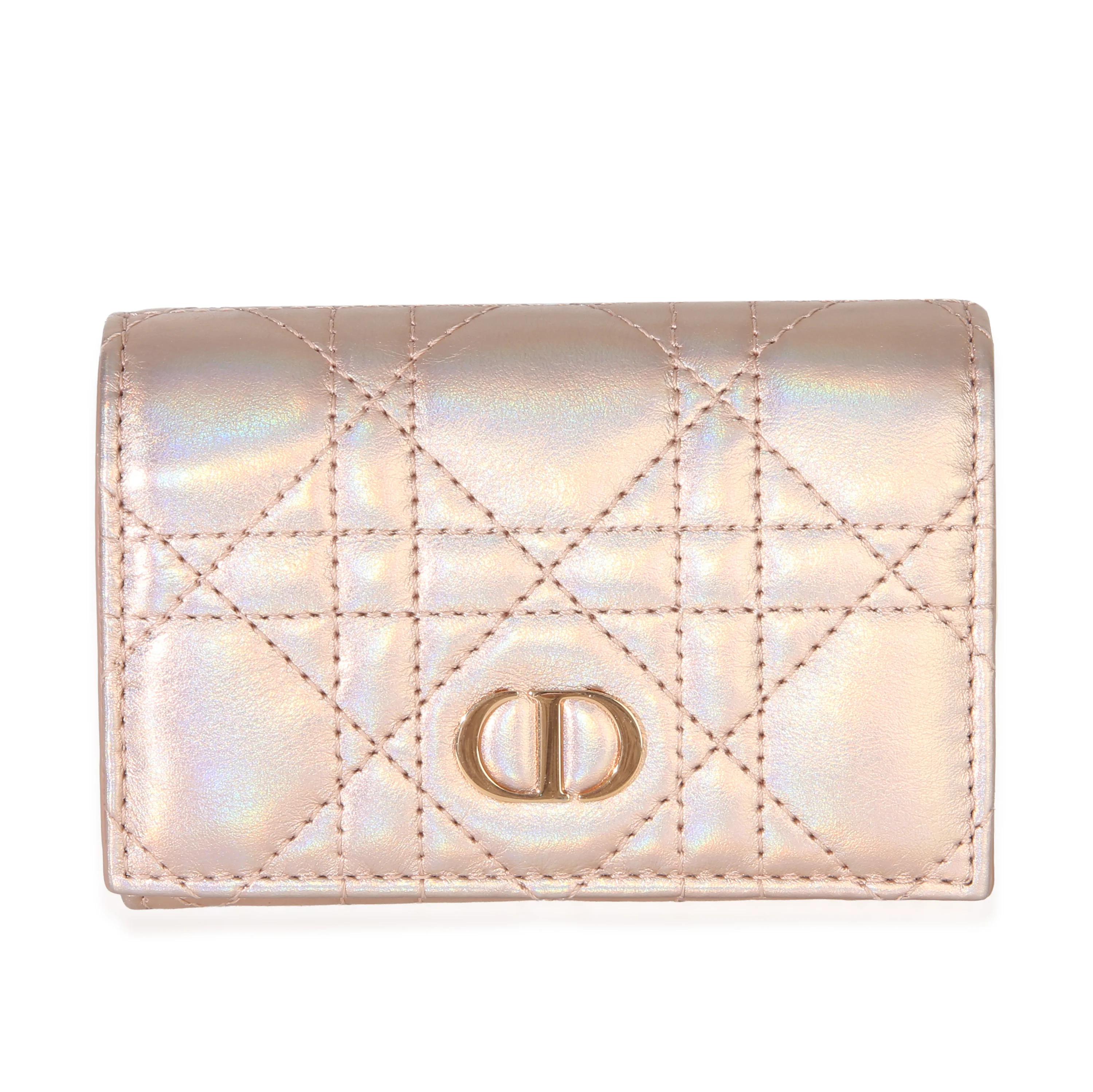 Iridescent Pink Cannage Caro Glycine Wallet