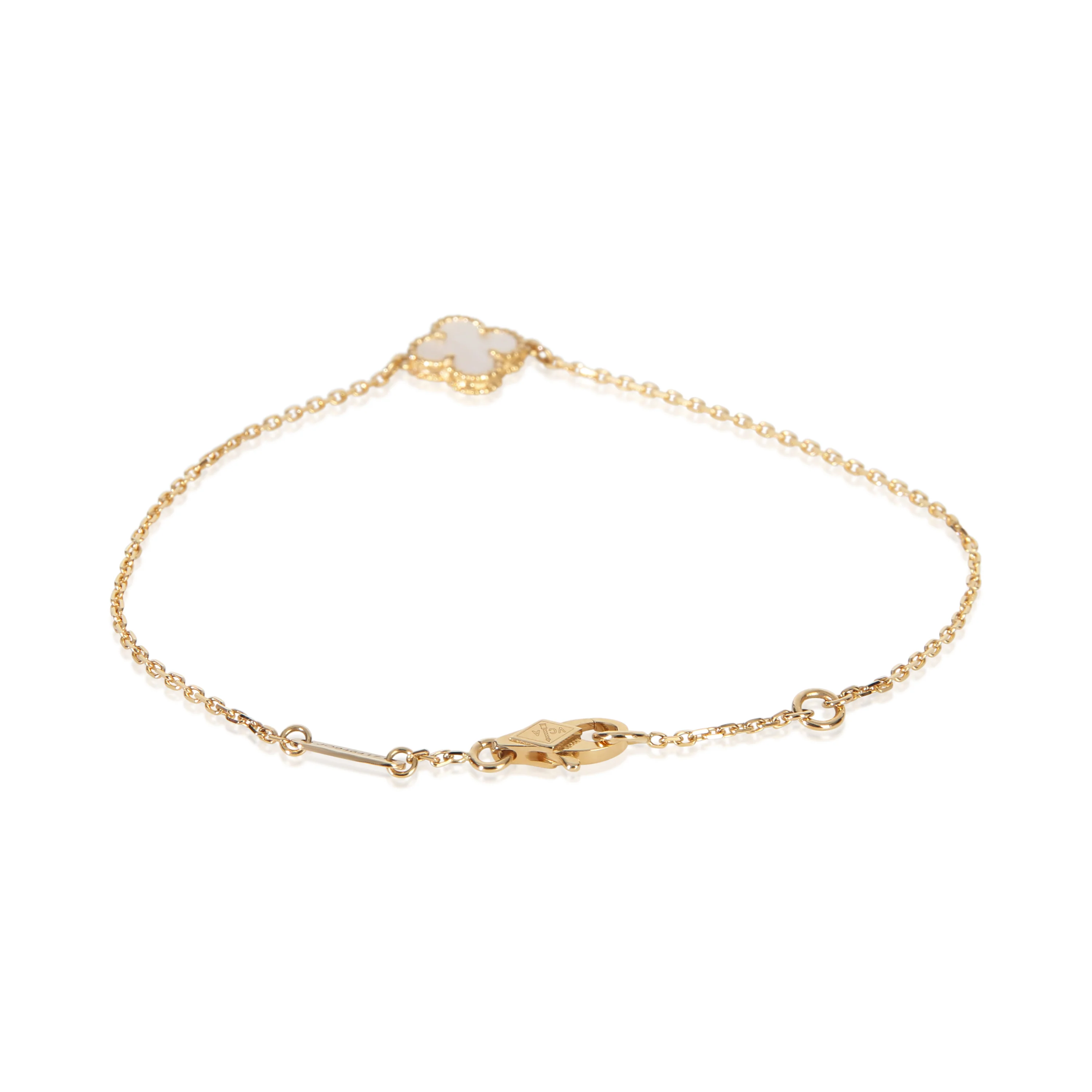 Yellow Gold Mother Of Pearl Sweet Alhambra Bracelet - Image 3