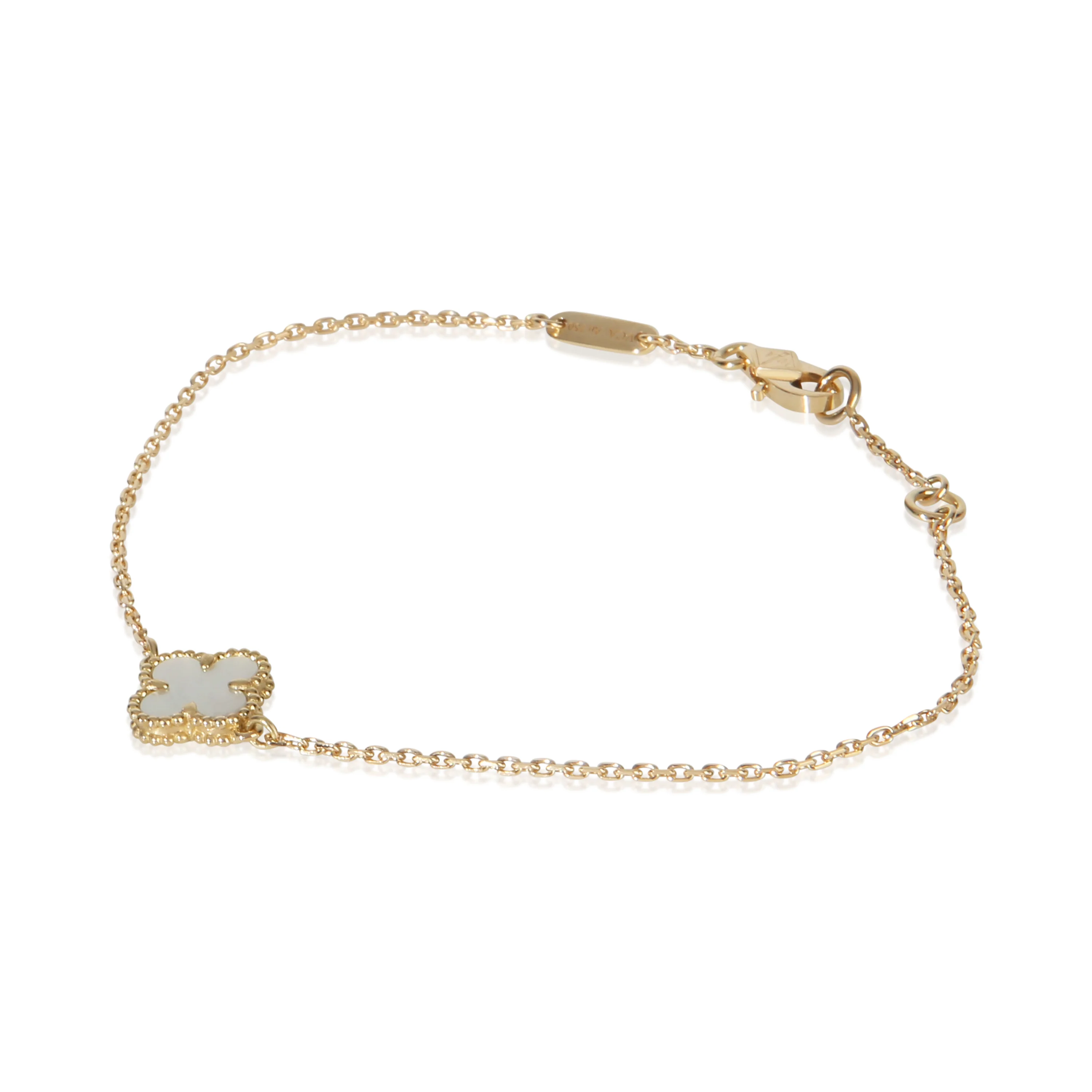 Yellow Gold Mother Of Pearl Sweet Alhambra Bracelet - Image 2