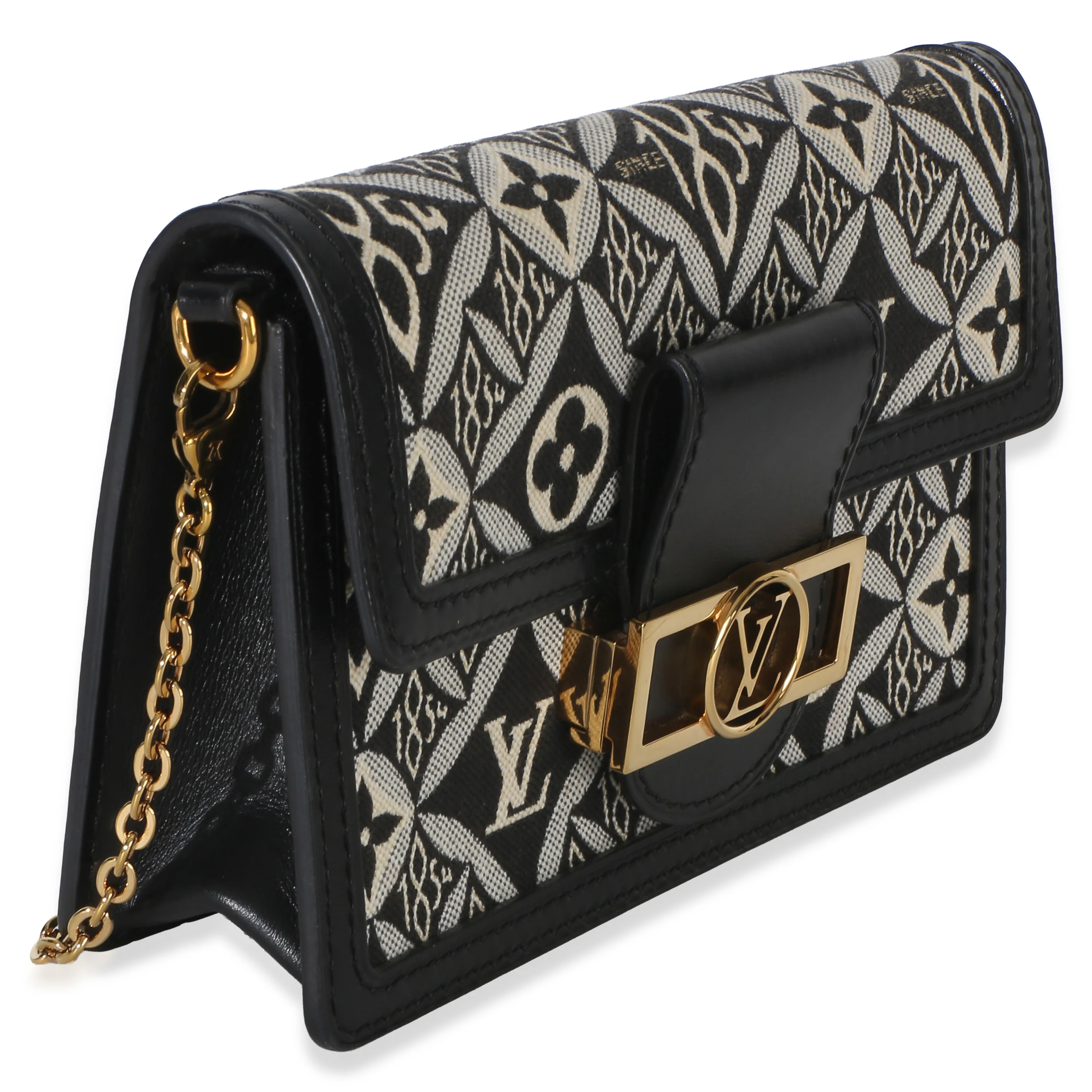 Black Blue Jacquard Since 1854 Dauphine Chain Wallet - Image 3