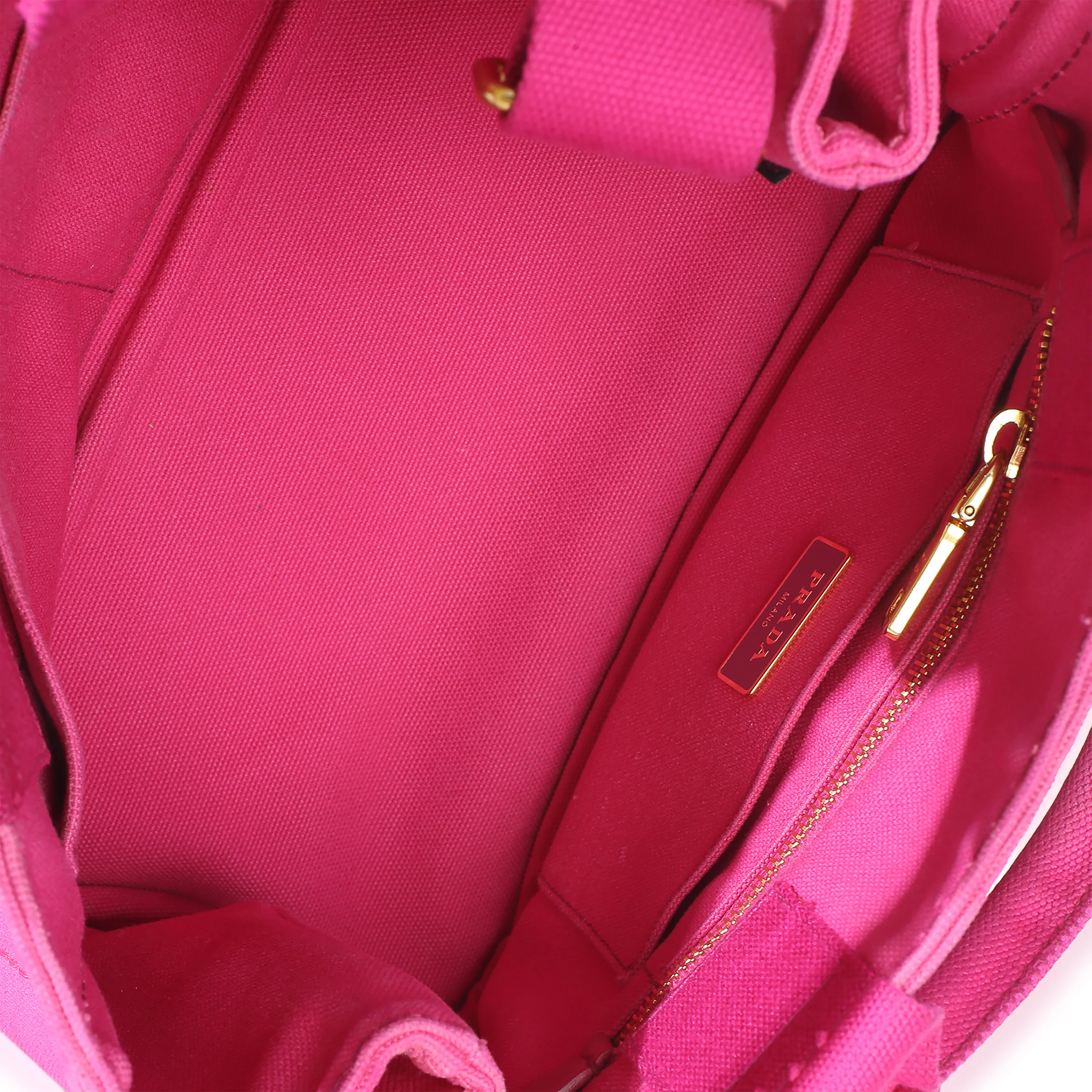 Dark Pink Canvas White Logo Small Canapa Tote - Image 8
