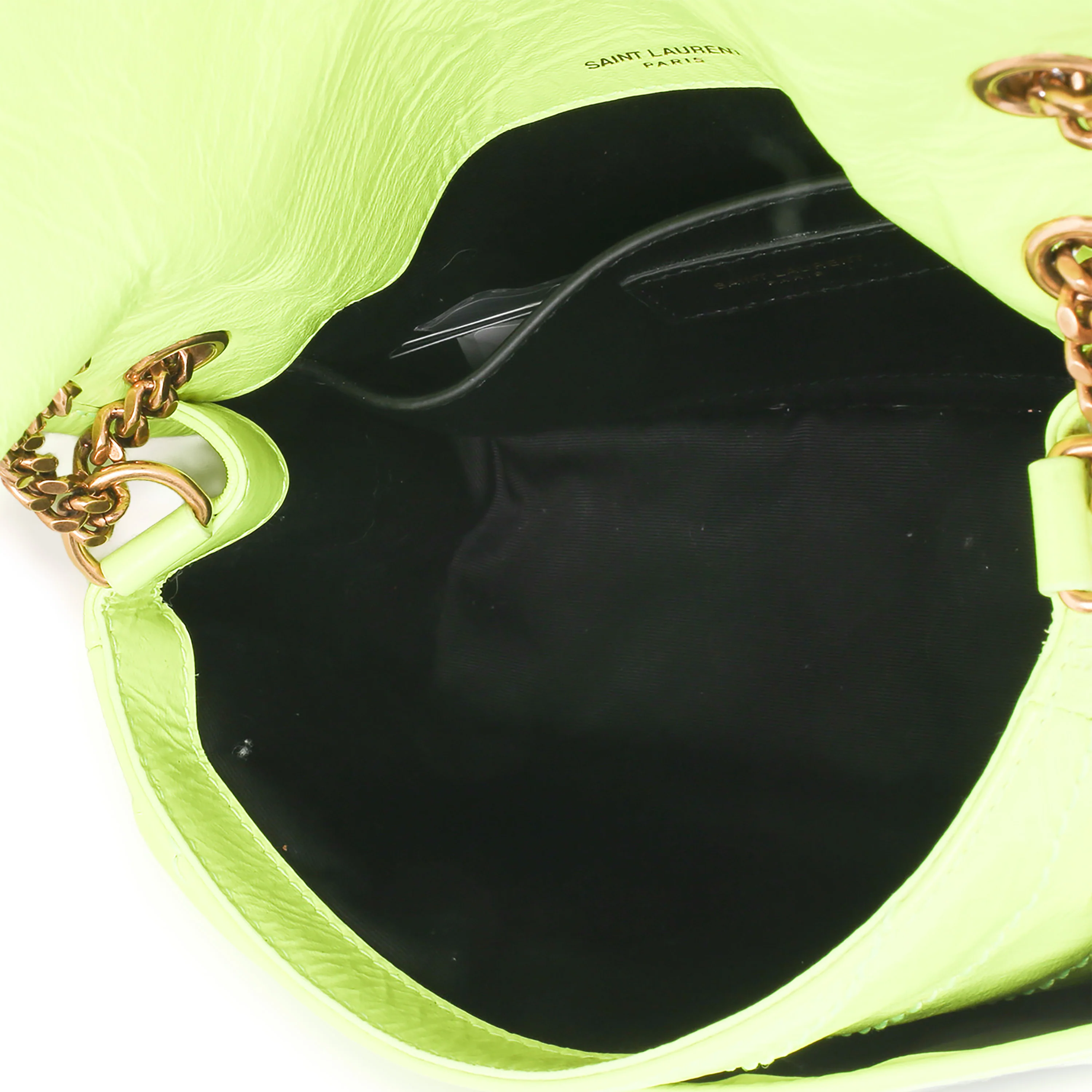 Yellow Crinkled Calfskin Matelasse Baby Niki Chain Satchel - Image 9
