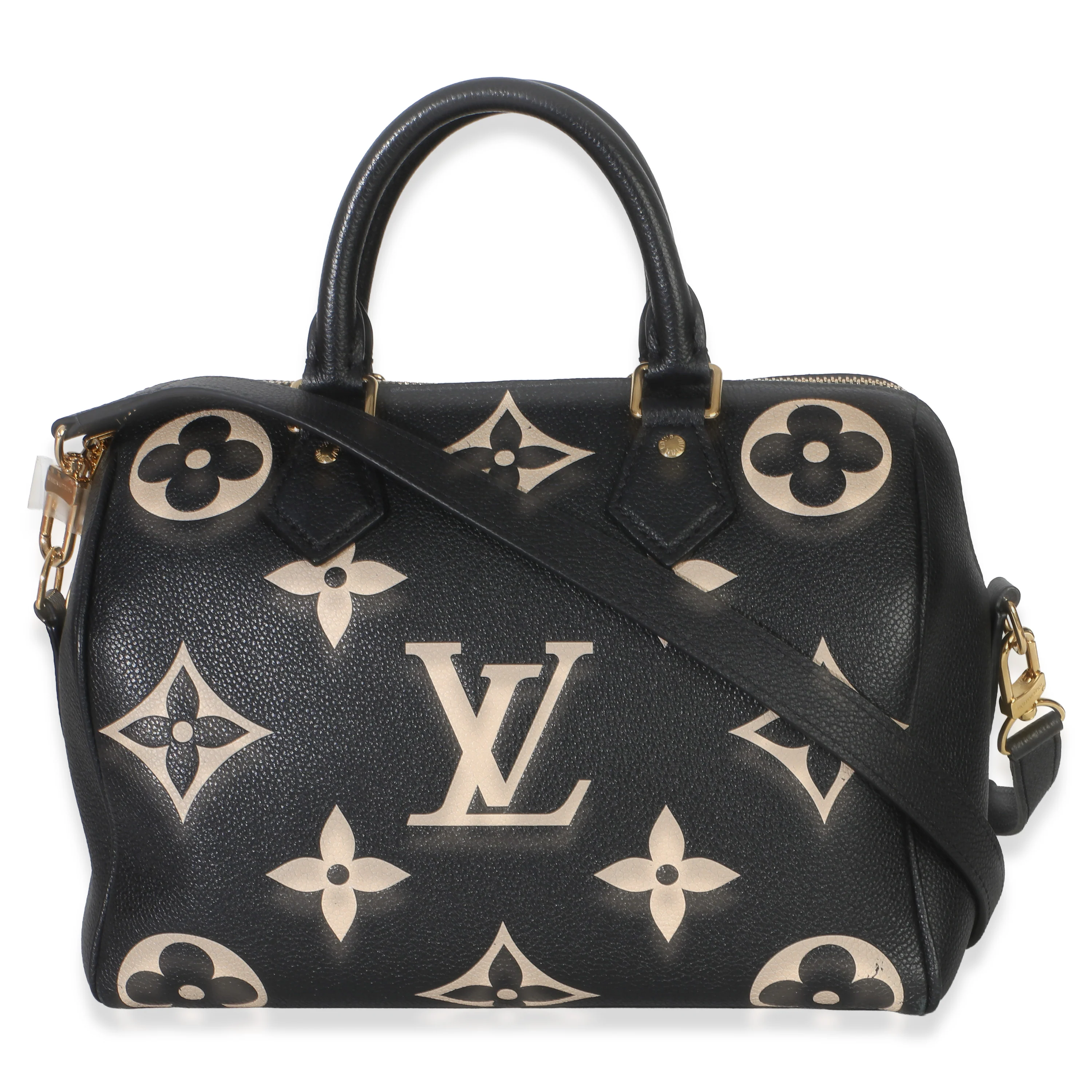 Black Beige Monogram Empreinte Giant Speedy Bandouliere 25 - Image 4