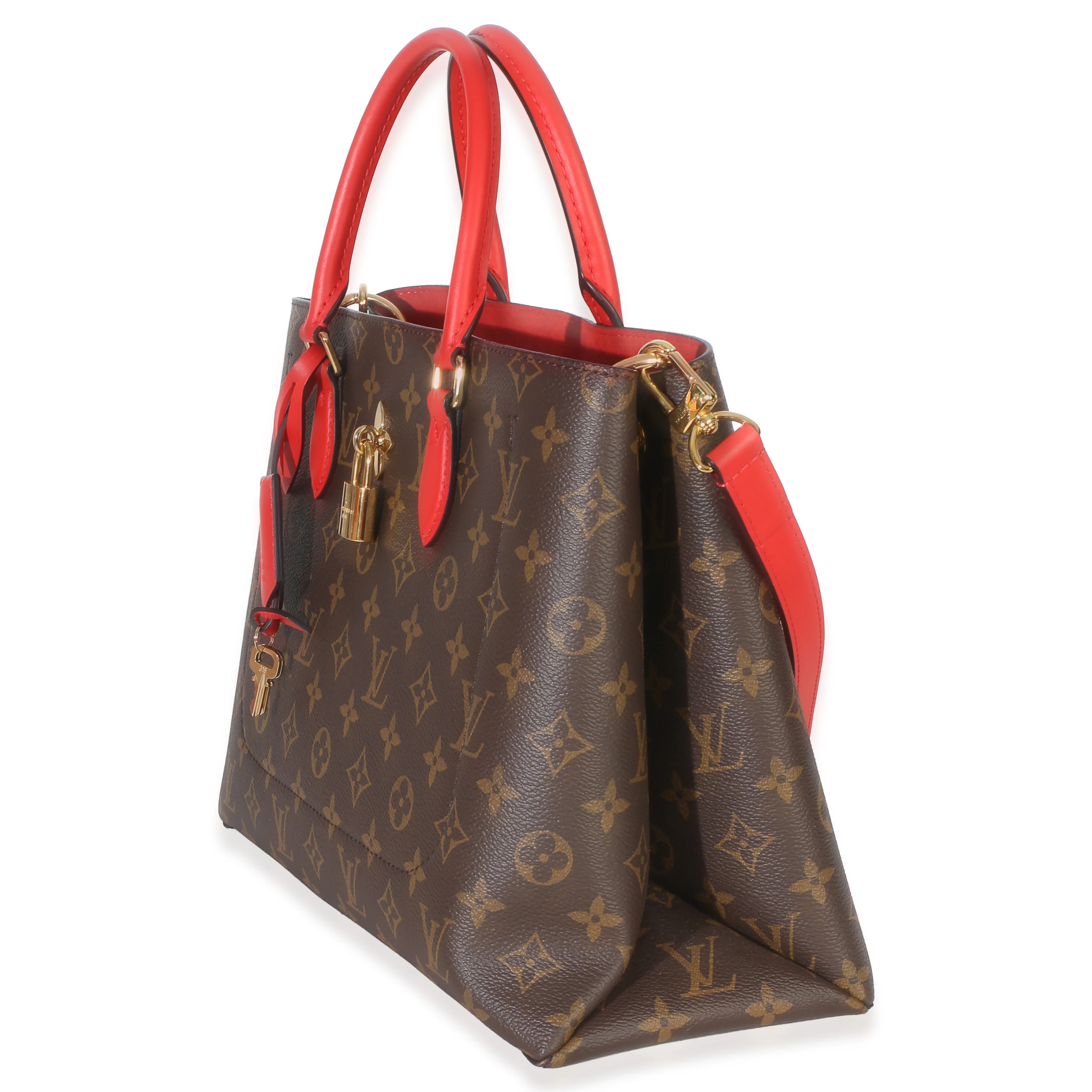 Red Monogram Canvas Flower Tote - Image 2