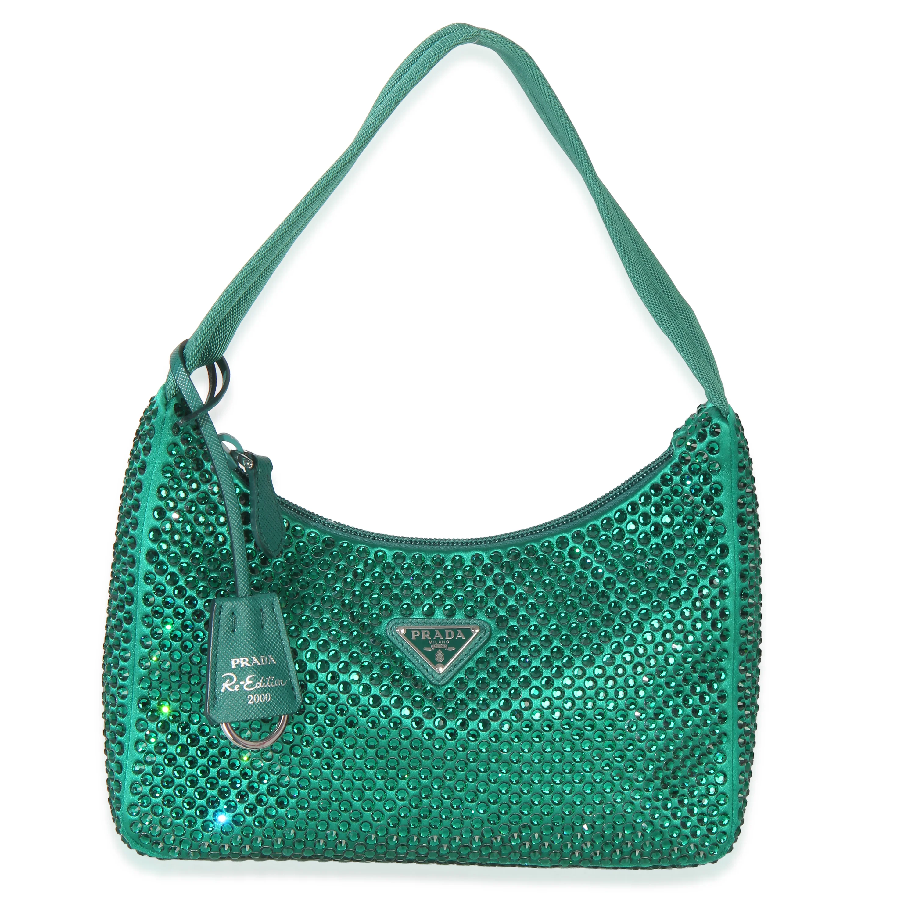 Green Satin Crystal 2000 Re-Edition Hobo