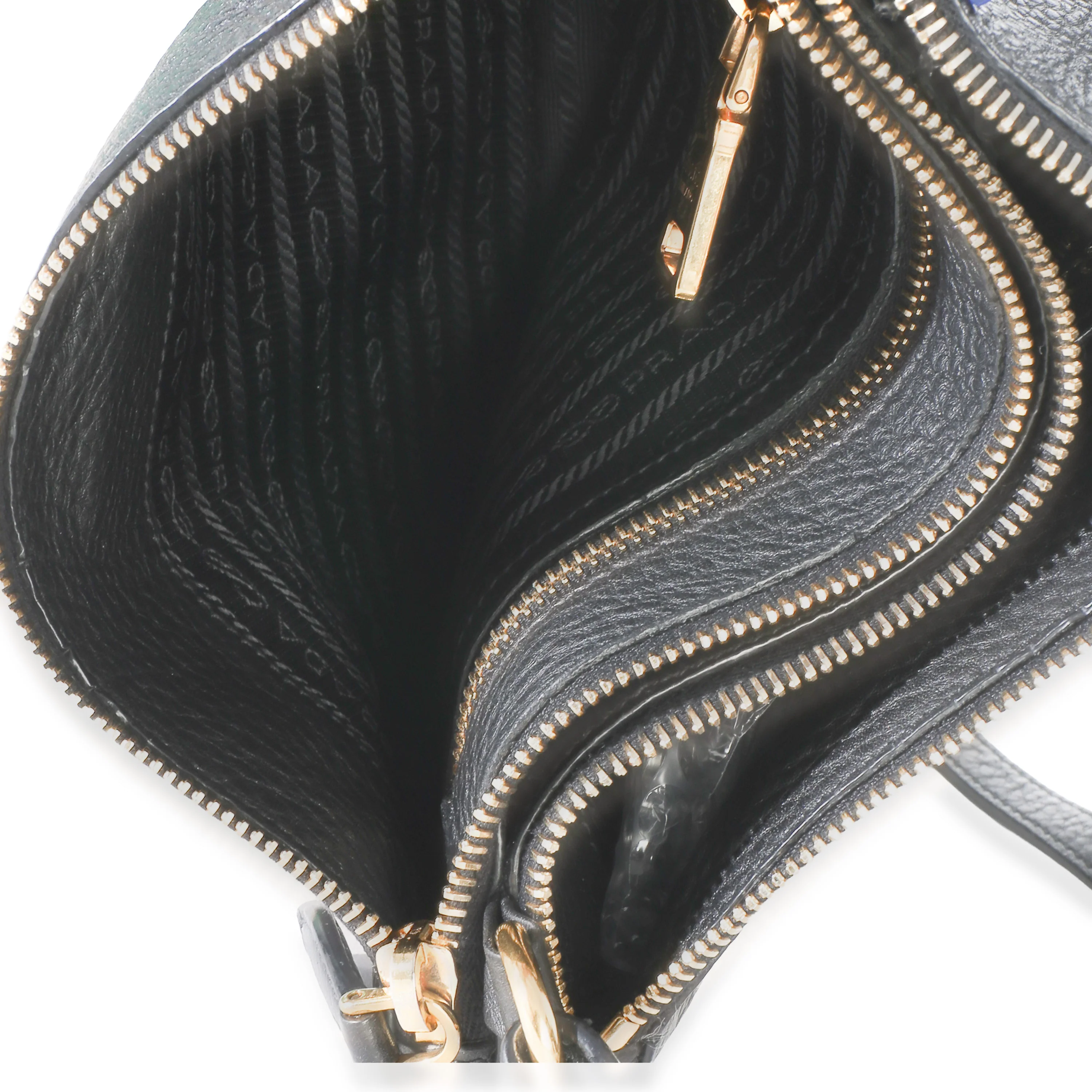 Black Vitello Phenix Double Zip Crossbody Bag - Image 9