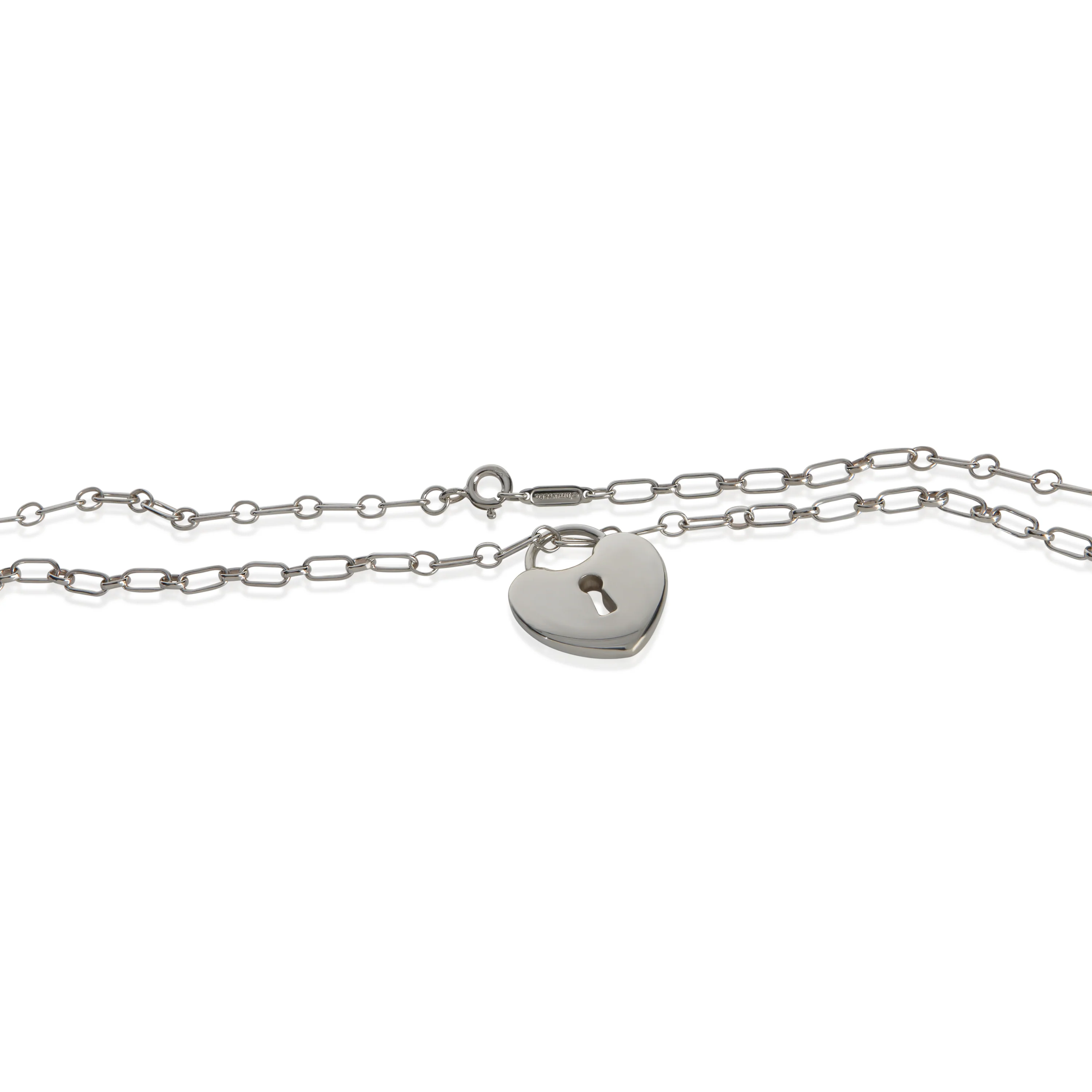 Sterling Silver  Heart Lock Necklace - Image 2