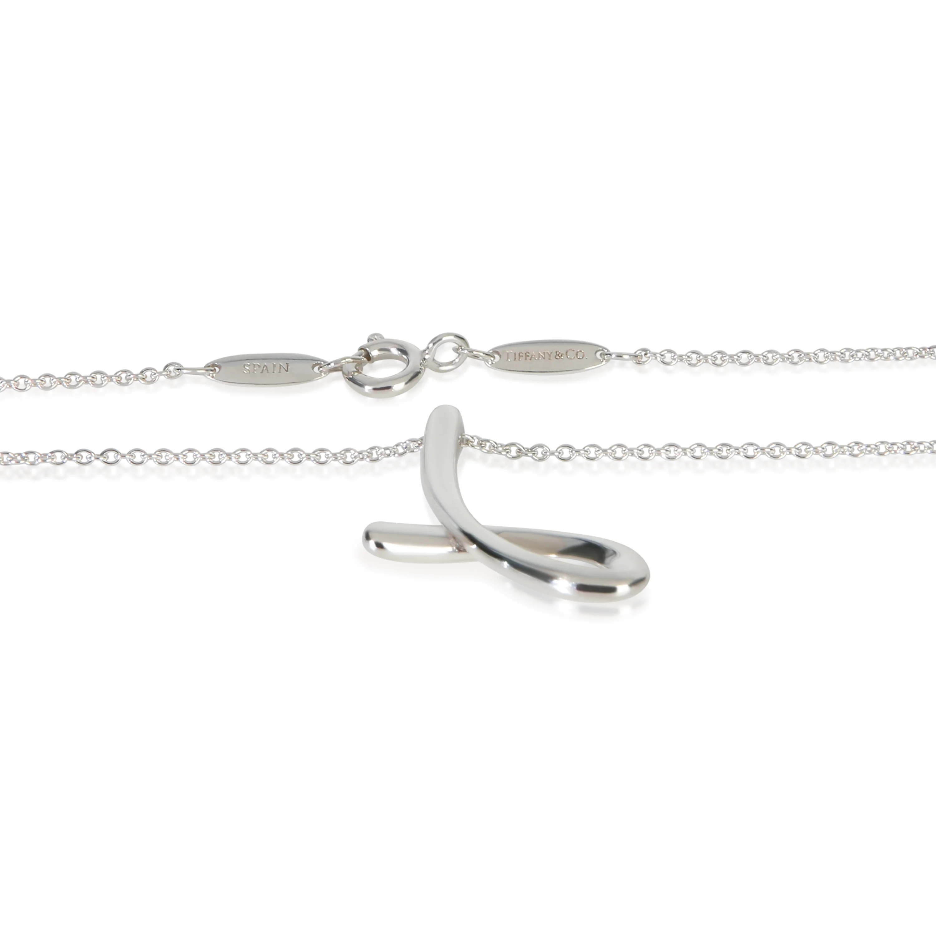 Sterling Silver  Elsa Peretti Alphabet Initial J Pendant - Image 2