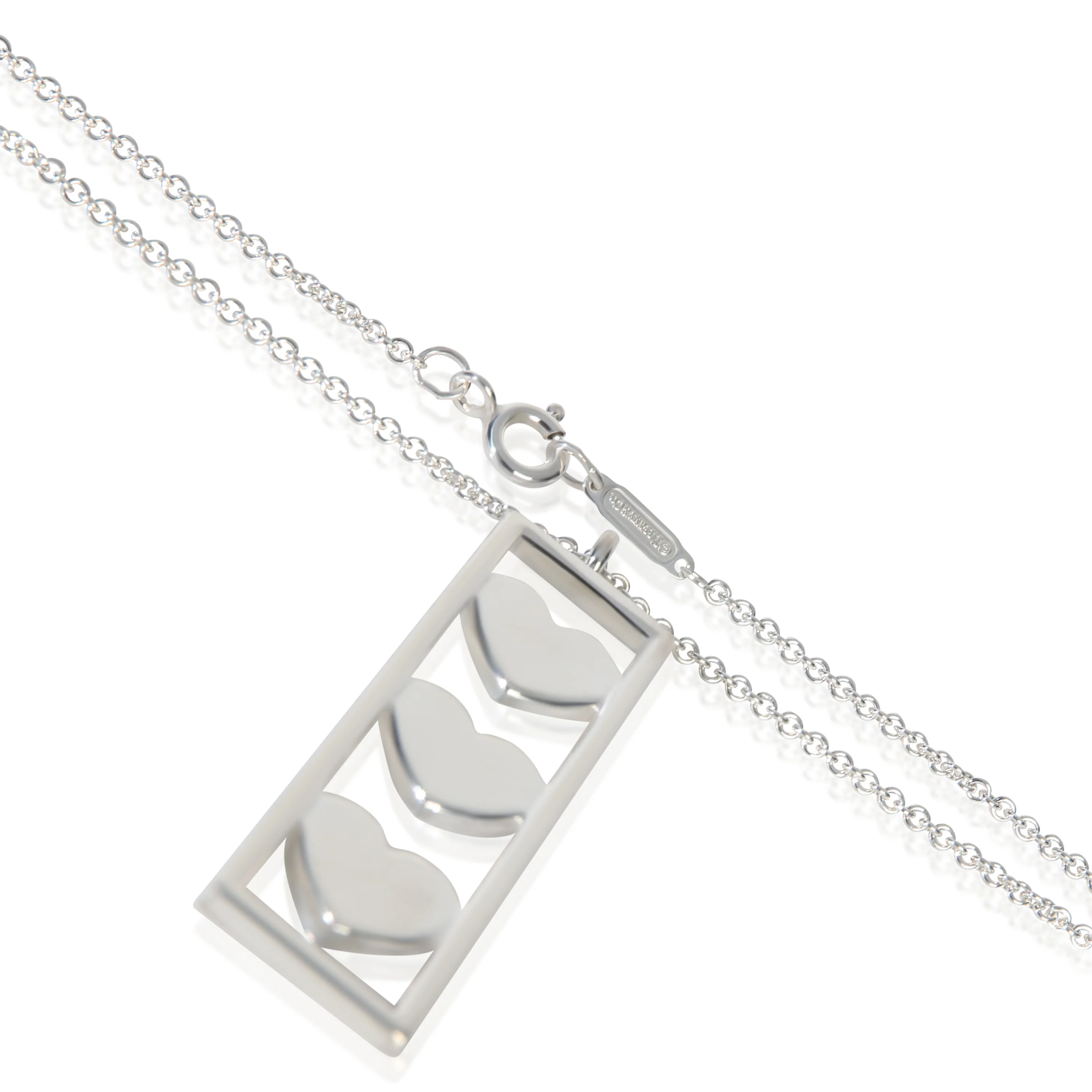 Sterling Silver  Vintage 3 Heart Pendant - Image 2