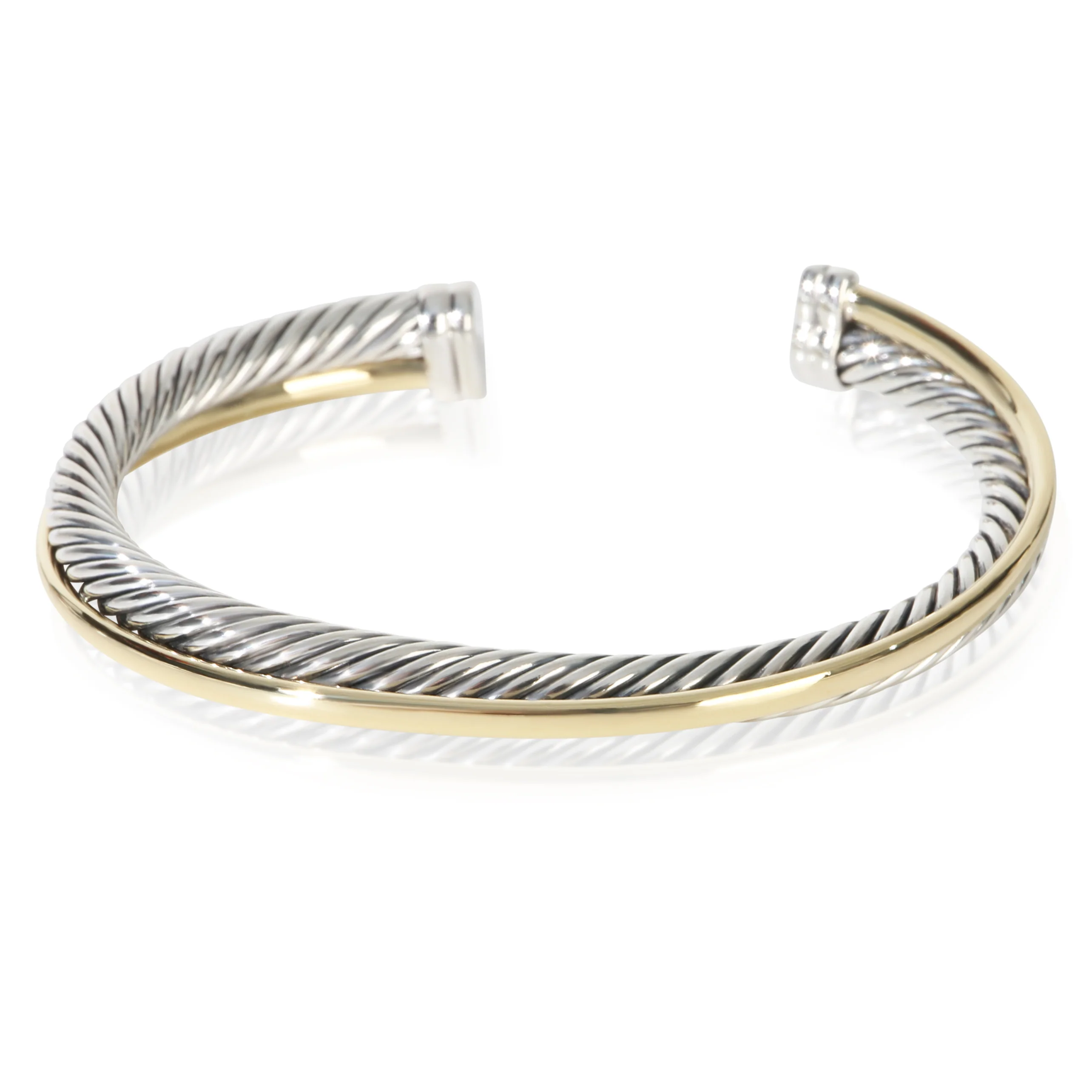Yellow Gold & Sterling Silver 5mm Crossover Bracelet