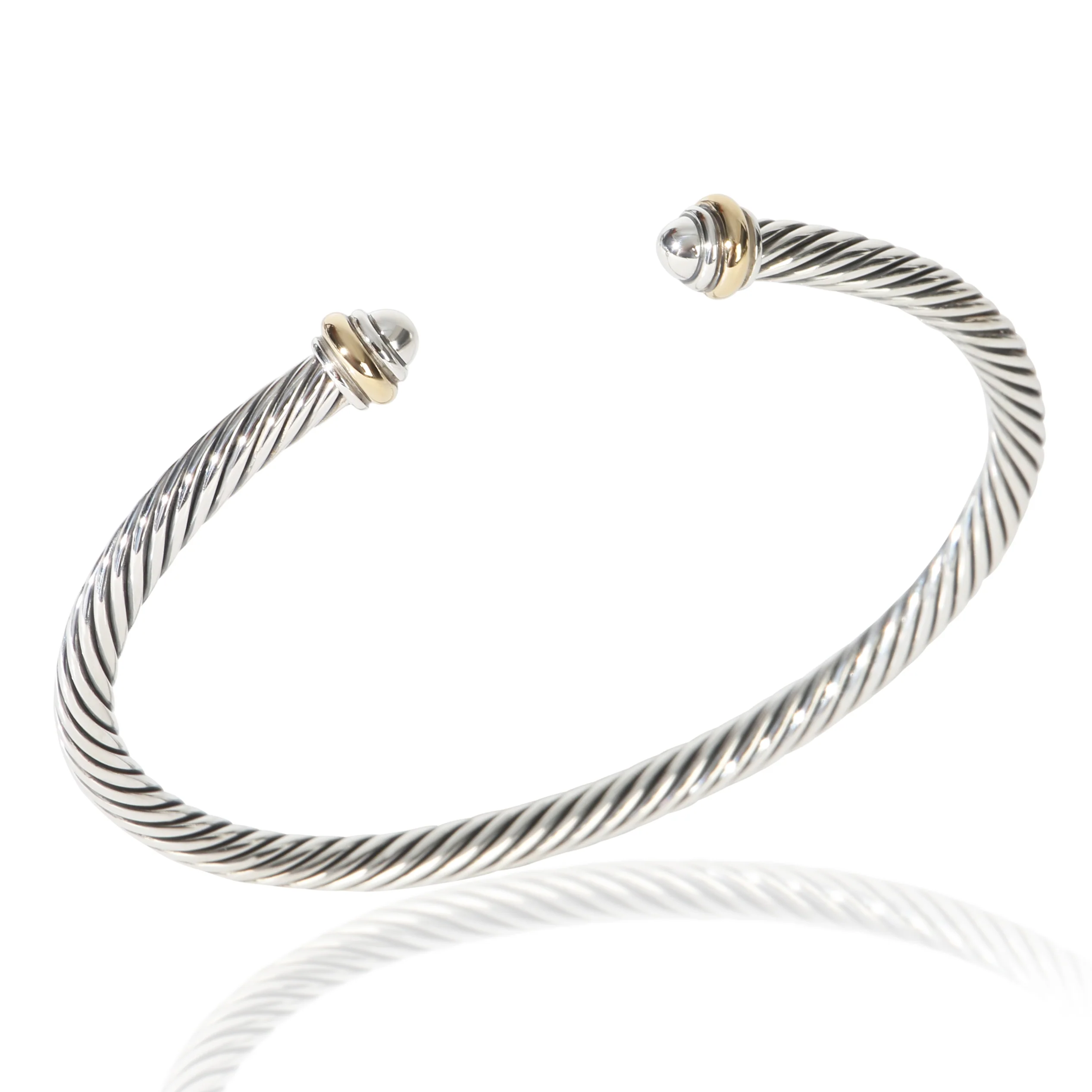 Yellow Gold & Sterling Silver  Cable Classic Bracelet - Image 4