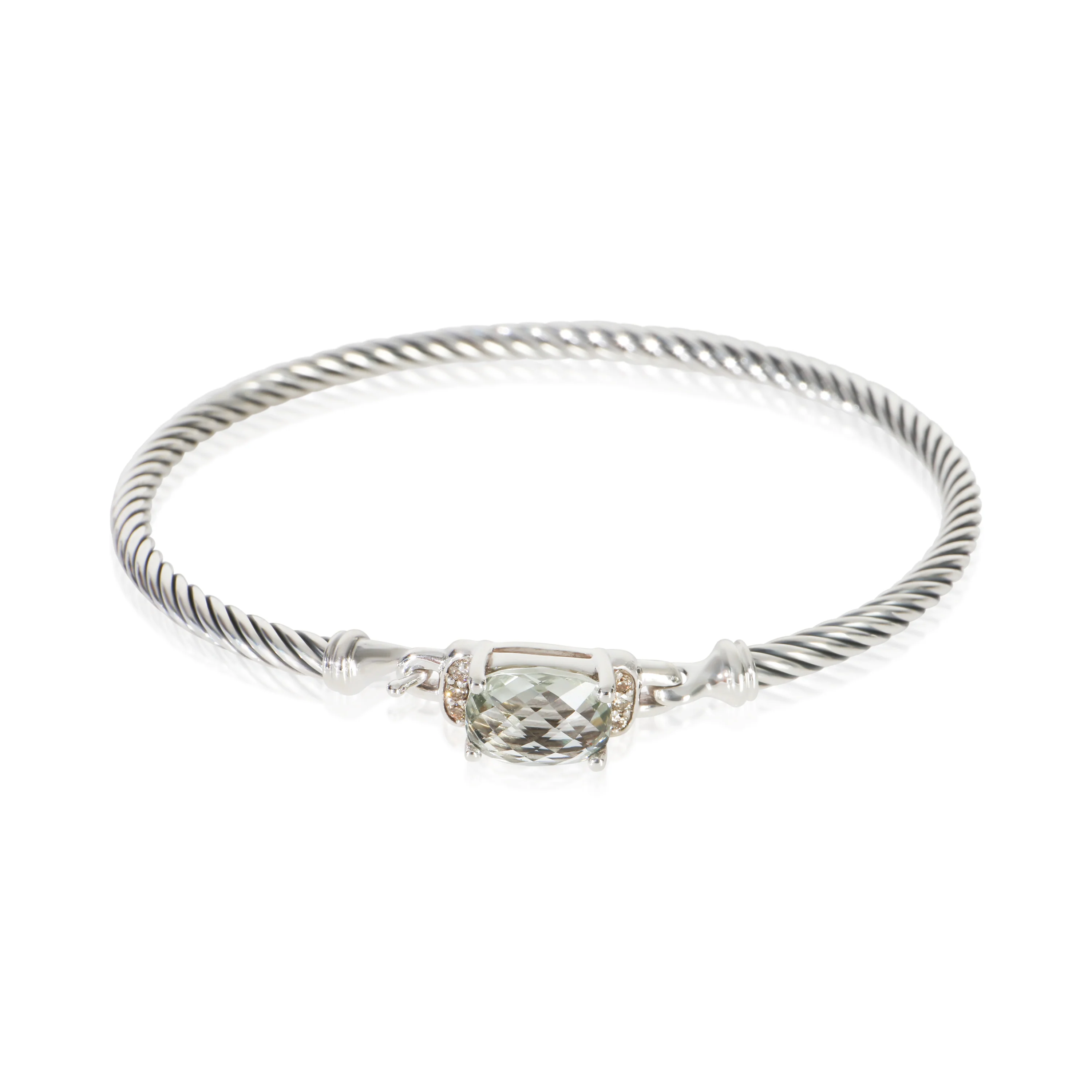 Sterling Silver Prasiolite and Diamond Wheaton Bracelet