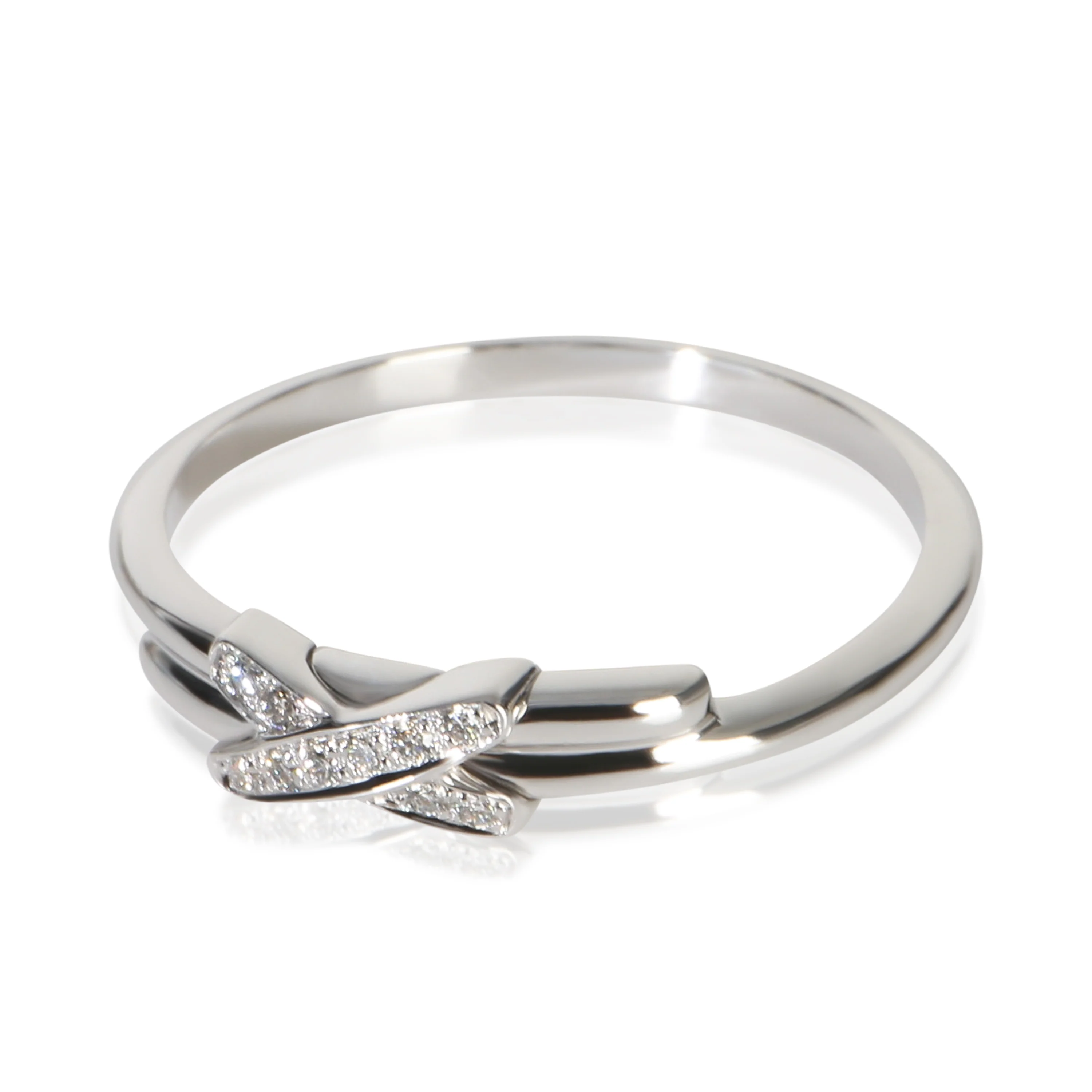White Gold Diamond Jeux de Liens Ring - Image 2