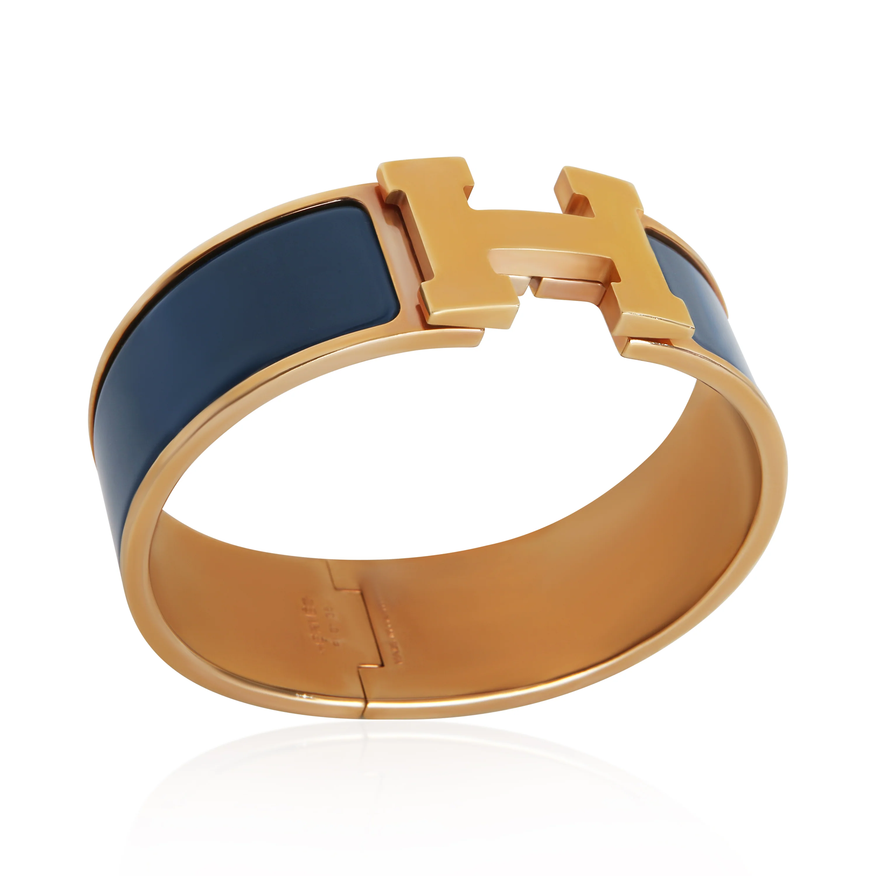 Gold-Plated Clic Clac In Bleu Biarritz Bracelet - Image 4