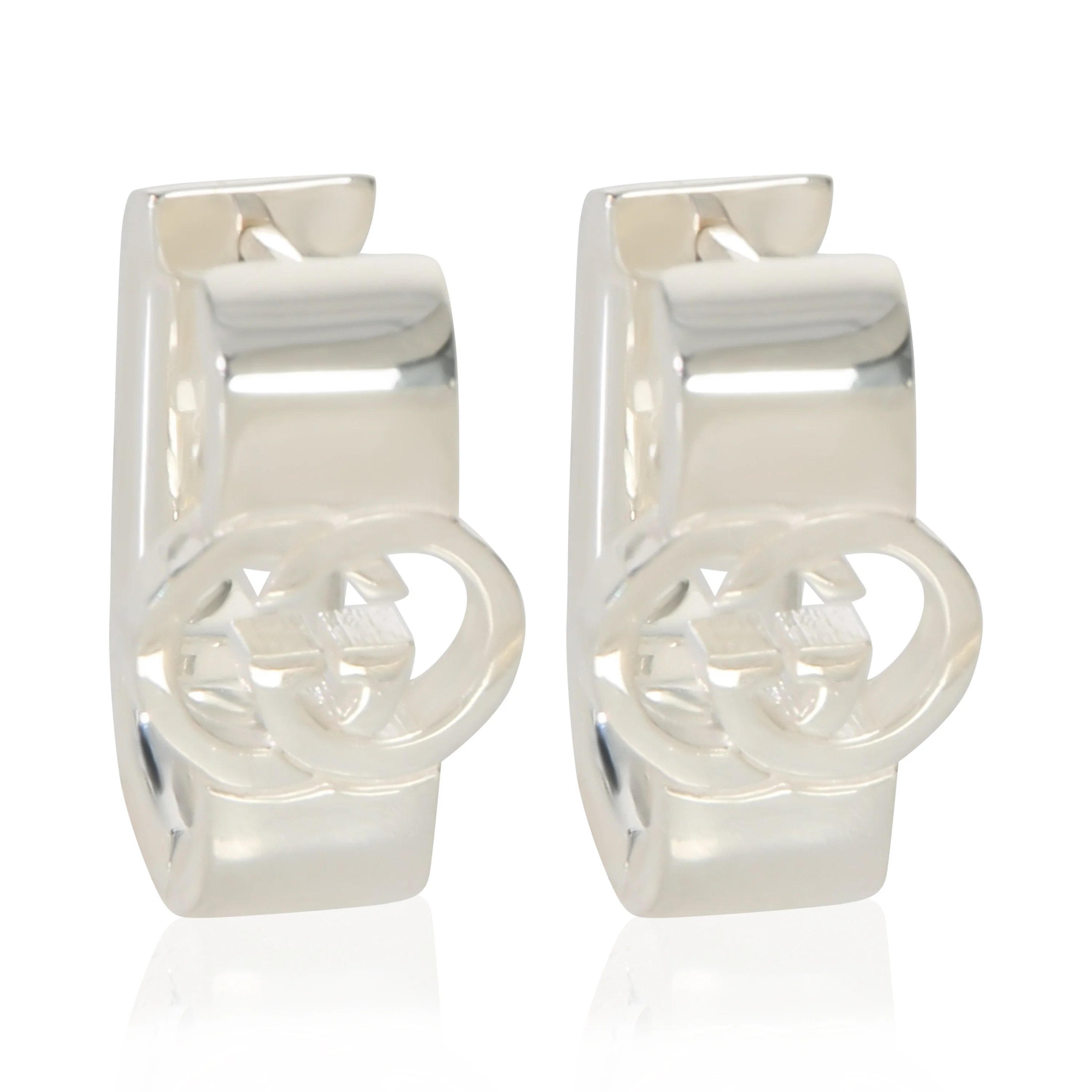 Sterling Silver Interlocking G Hoop Earrings