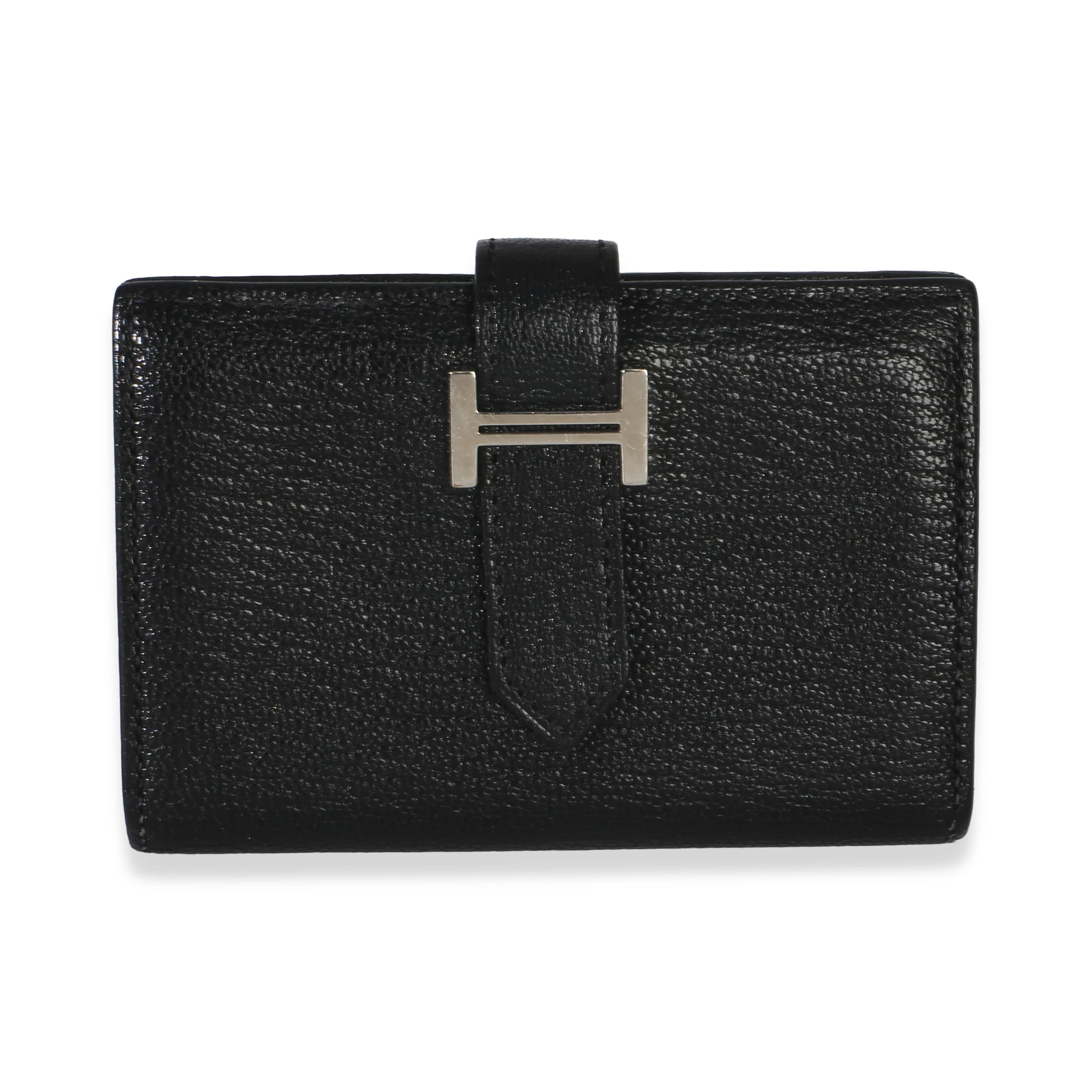 Black Chevre Mysore Mini Bearn Wallet PHW