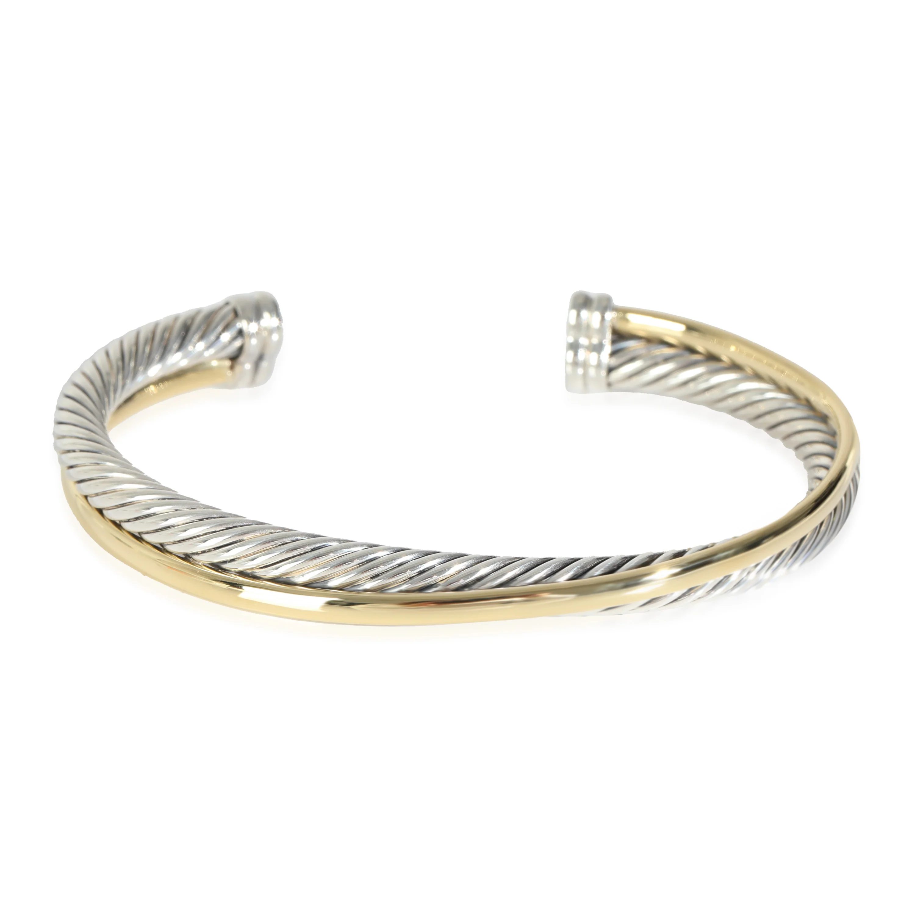 Yellow Gold & Sterling Silver Crossover Bracelet