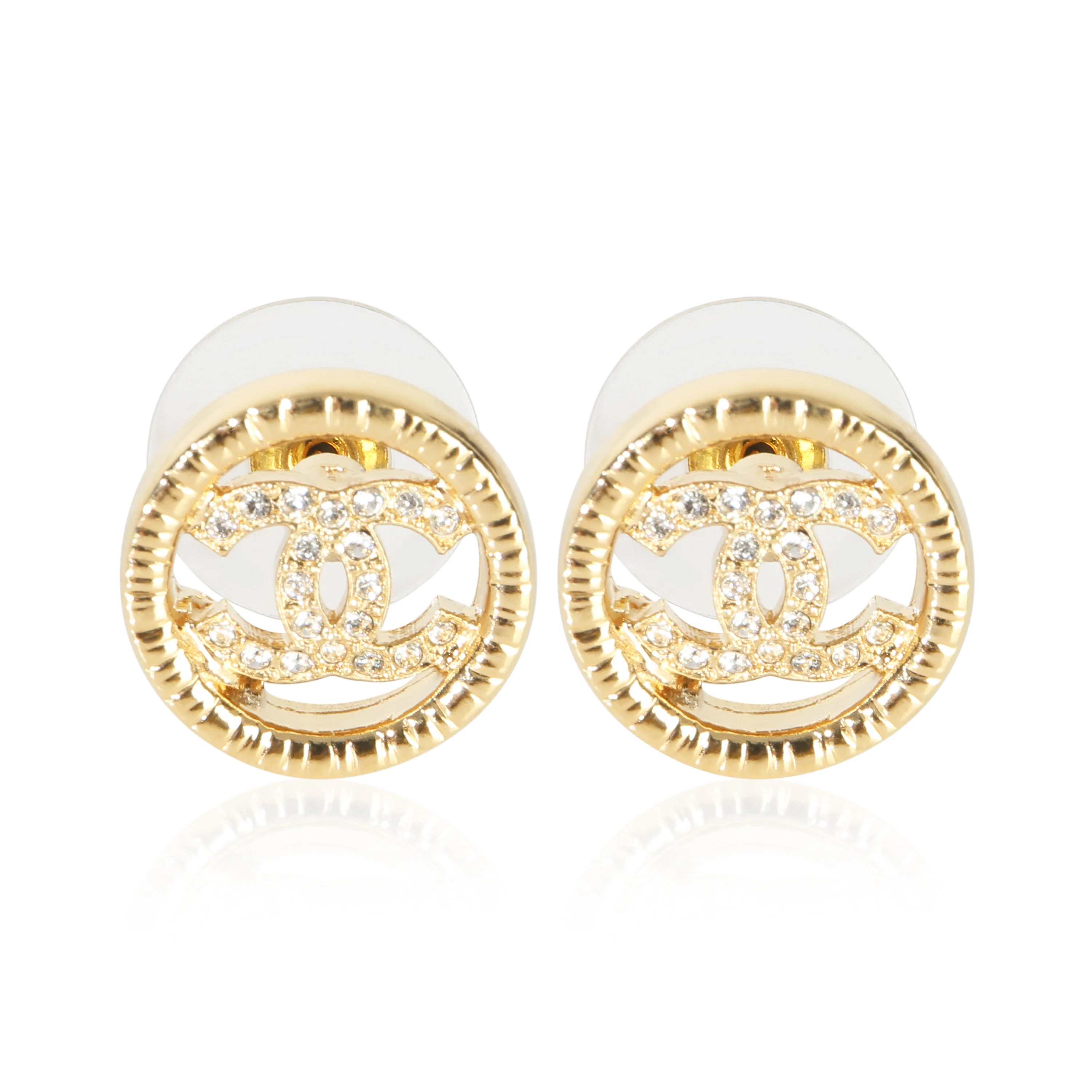 Gold-Plated 2022 Strass CC Earrings
