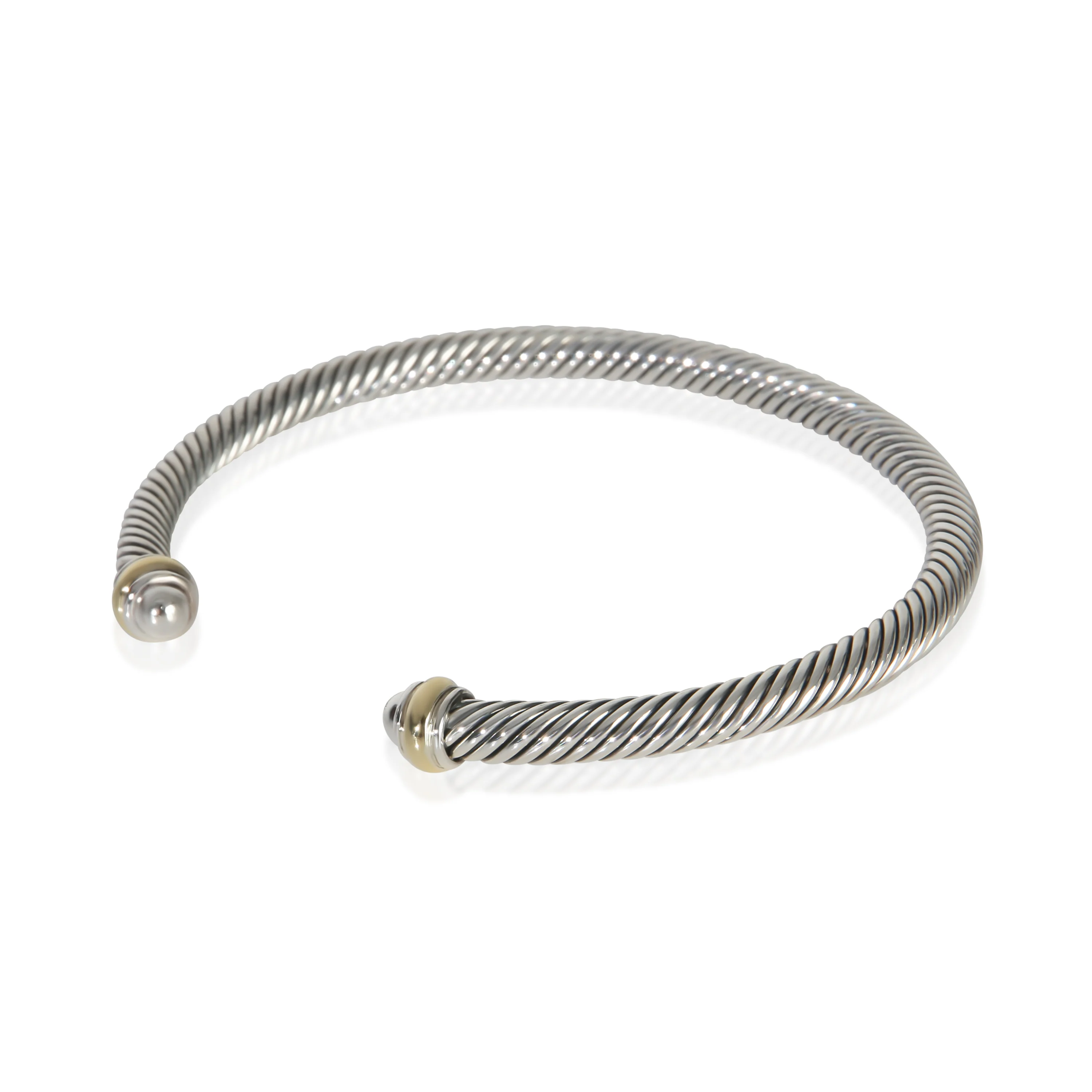 Yellow Gold & Sterling Silver  Cable Classic Bracelet - Image 2