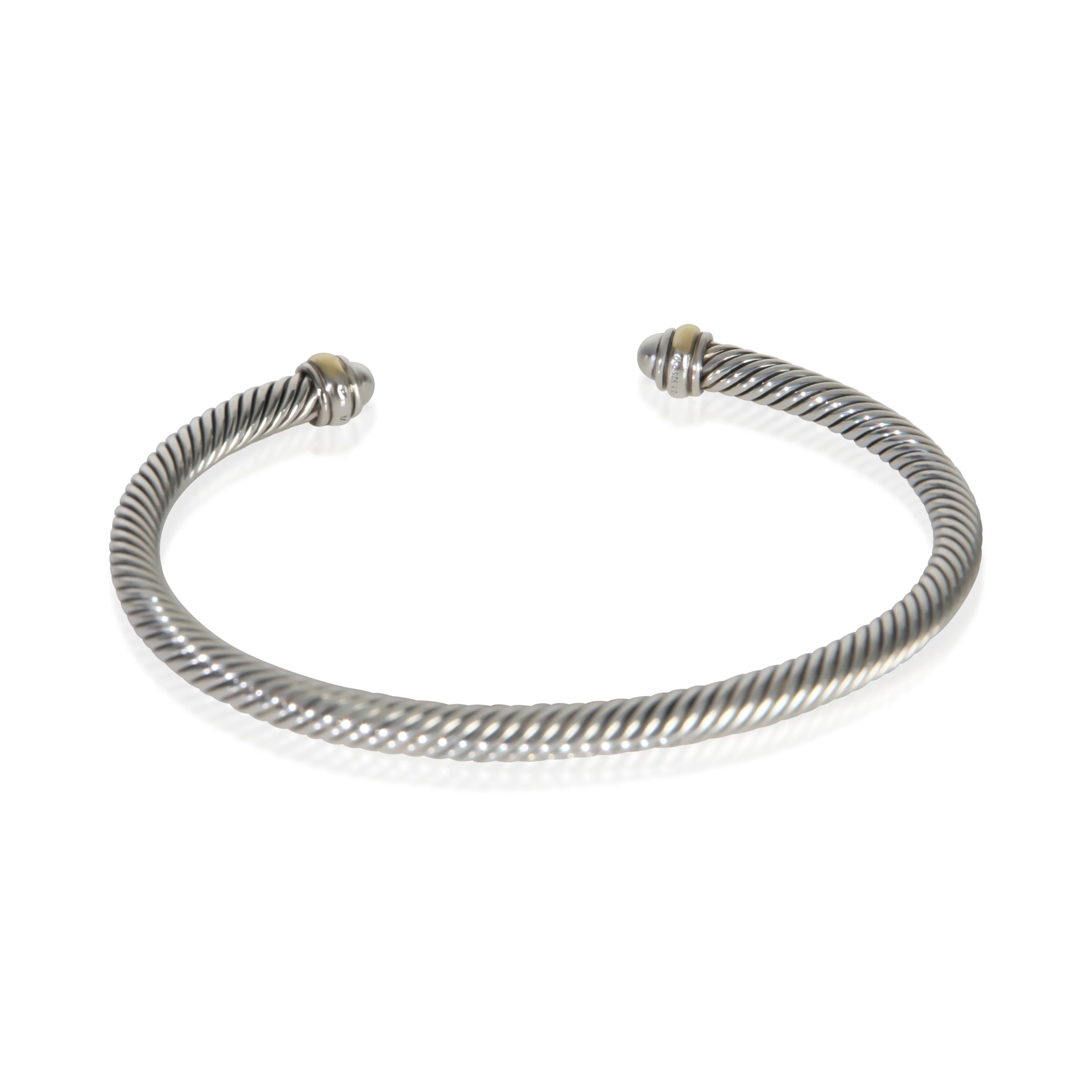 Yellow Gold & Sterling Silver  Cable Classic Bracelet - Image 3