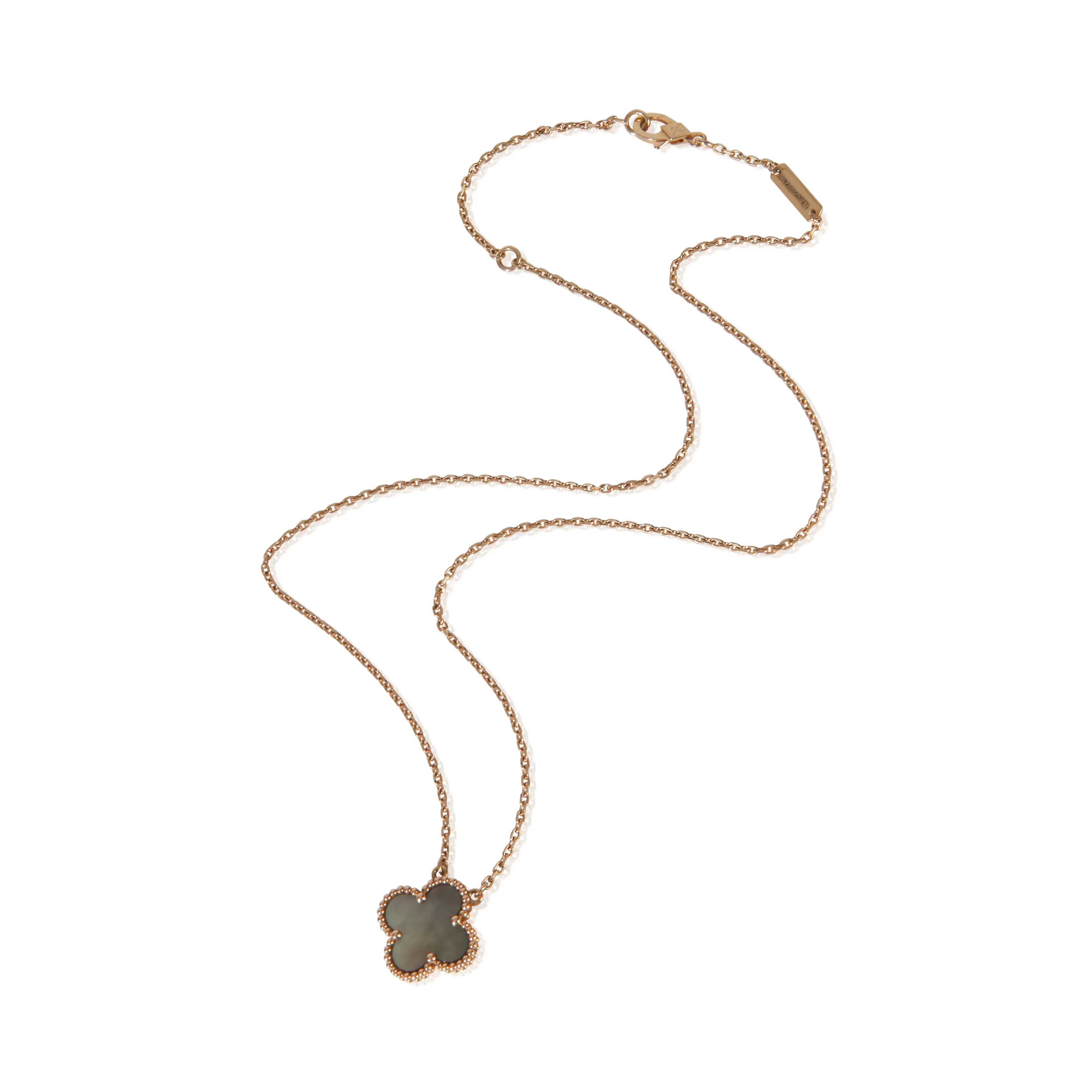 Rose Gold Mother Of Pearl Vintage Alhambra Pendant - Image 3
