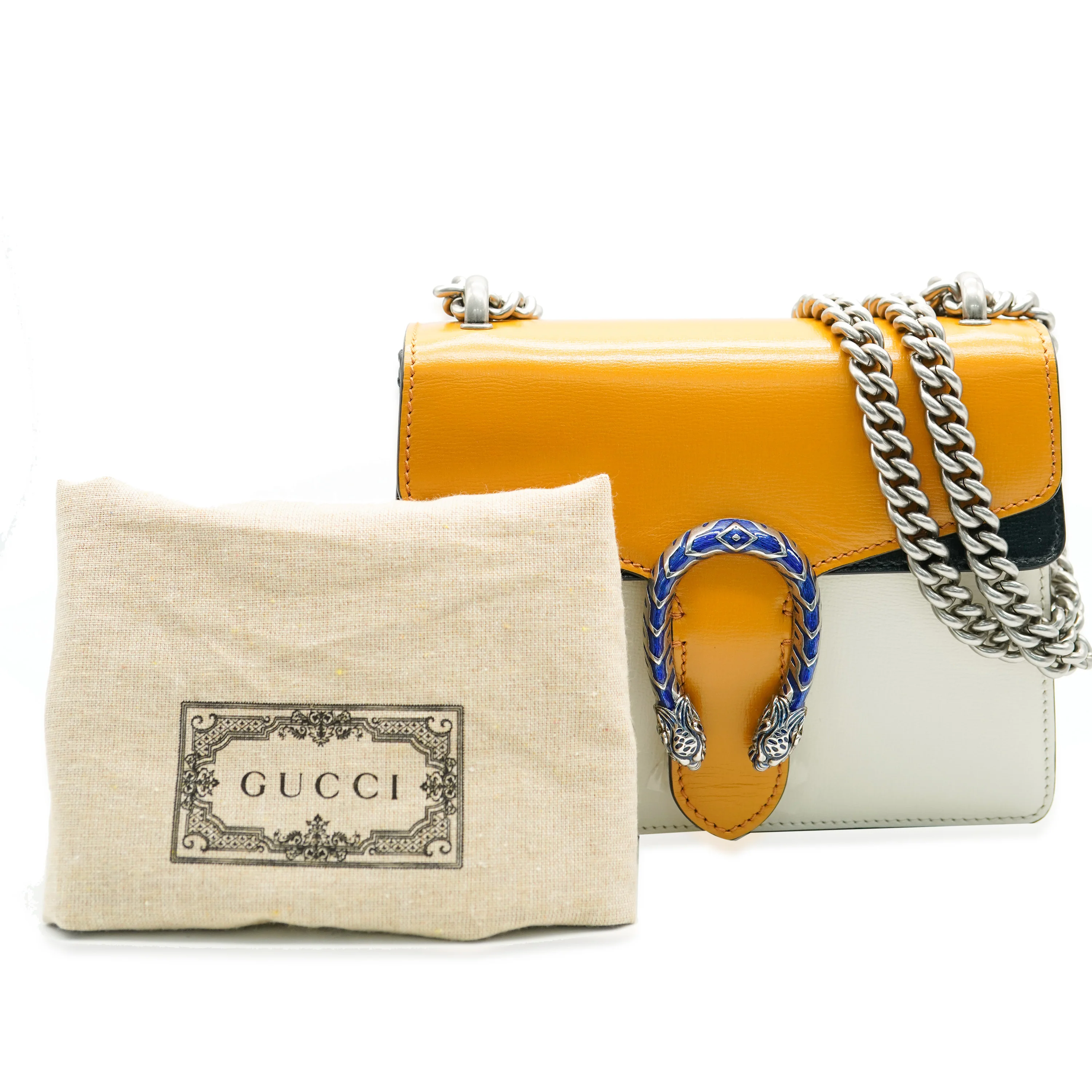 Yellow Beige Navy Tricolour Leather Mini Dionysus - Image 7
