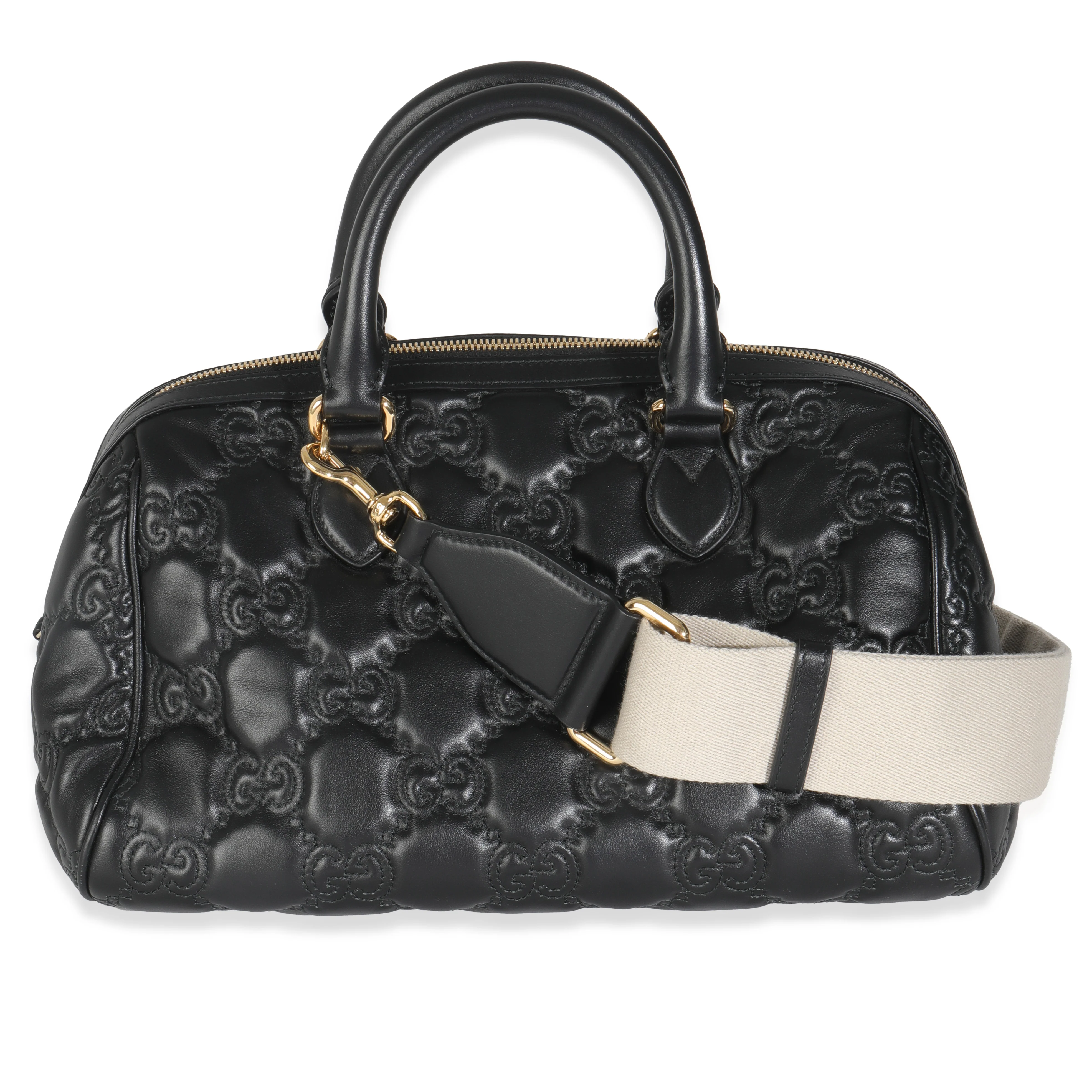 Black Calfskin GG Matelasse Medium Bowler Bag - Image 4