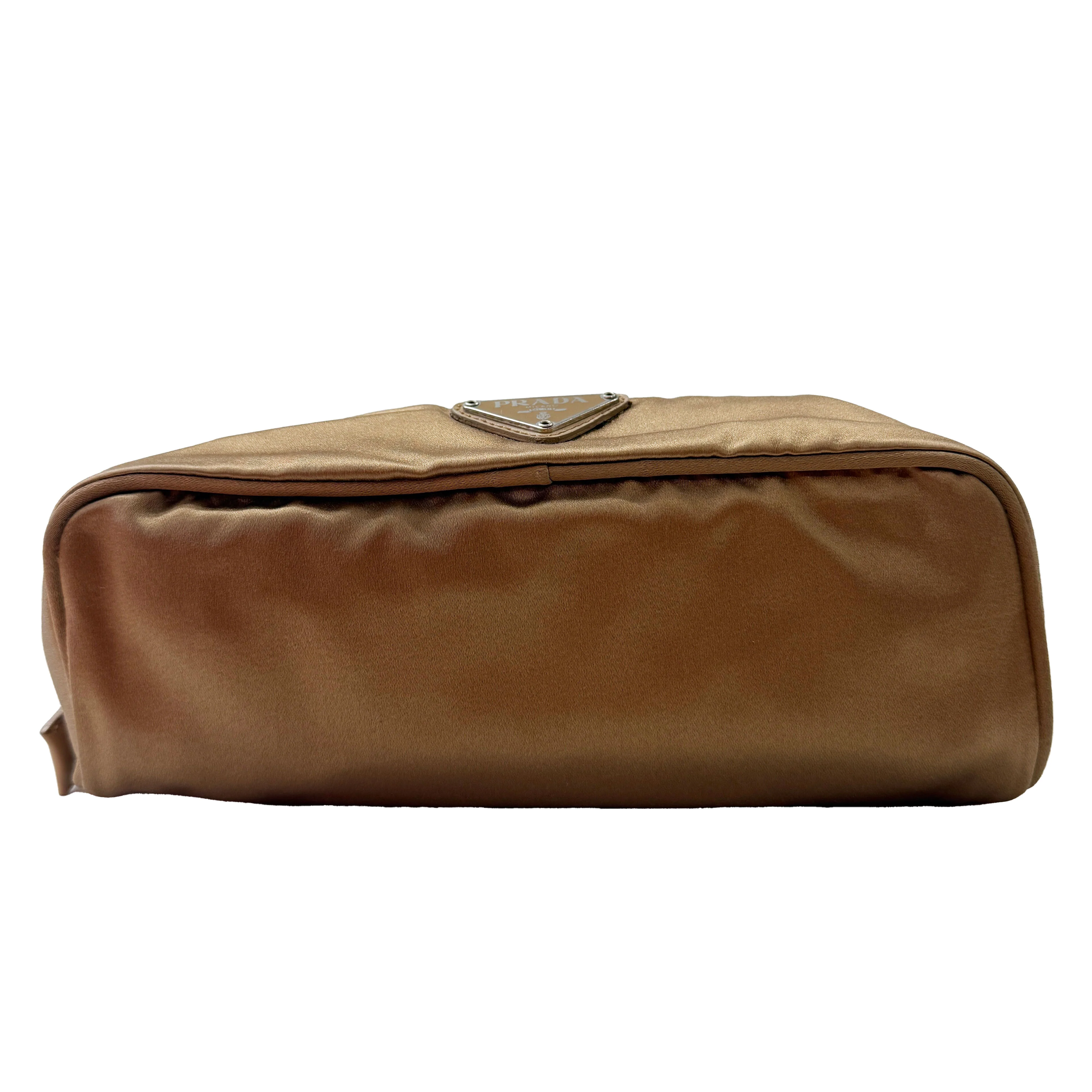 Gold Satin Logo Cosmetic Pouch Case - Image 5