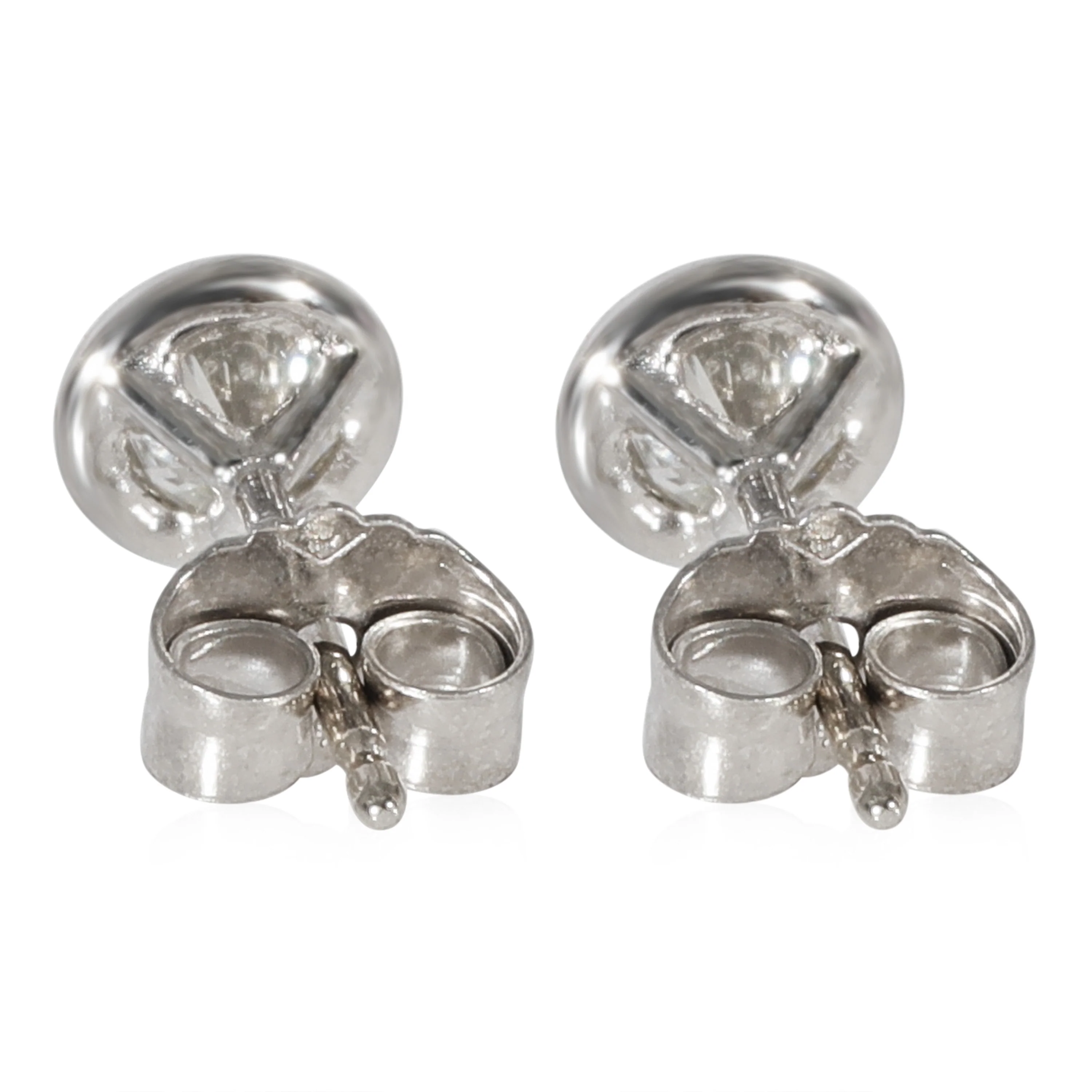 Diamond Bezel Set Stud Earrings in 14K White Gold (0.38 CTW) - Image 3