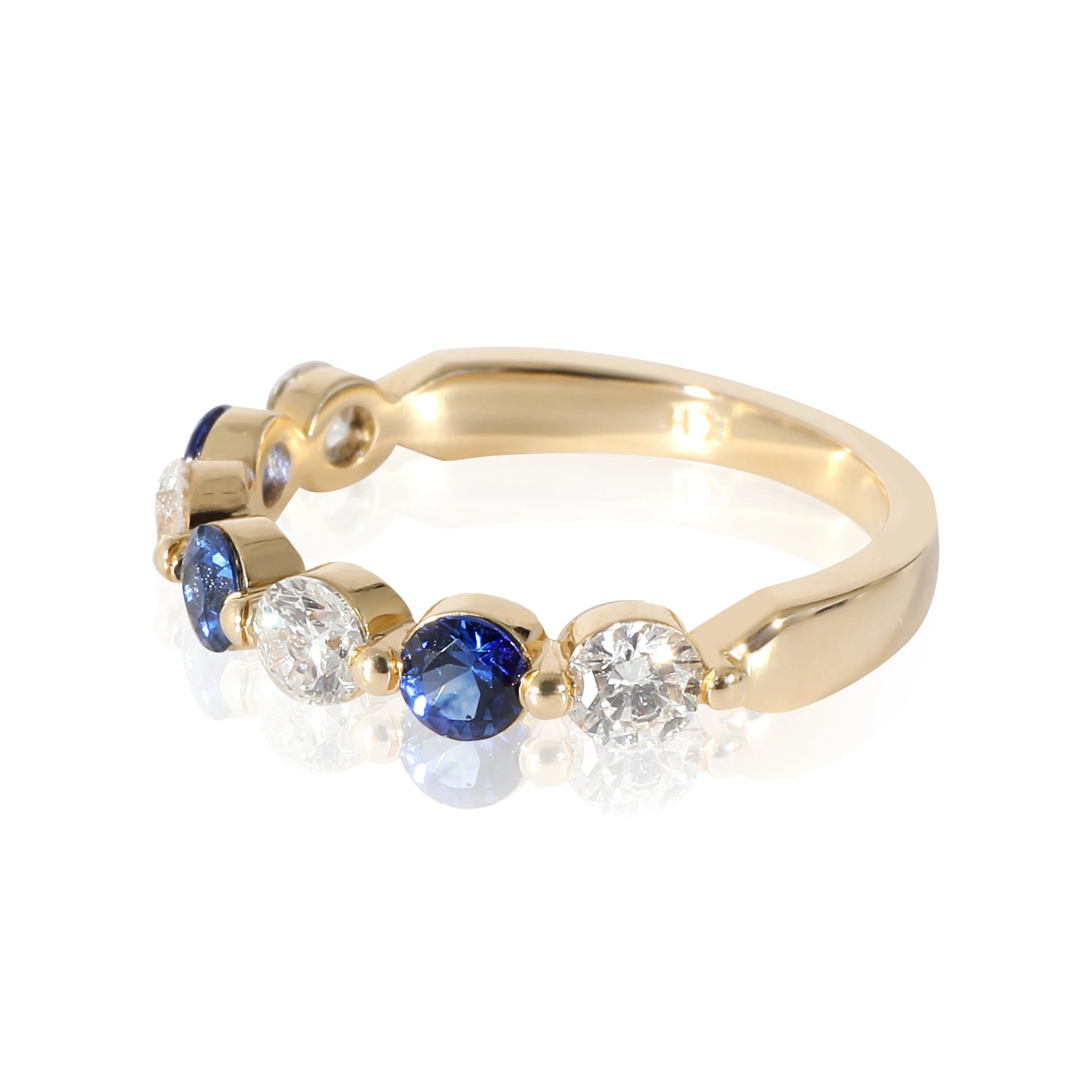 14K Yellow Gold Sapphire & Diamond Band, .68 Ctw. - Image 2