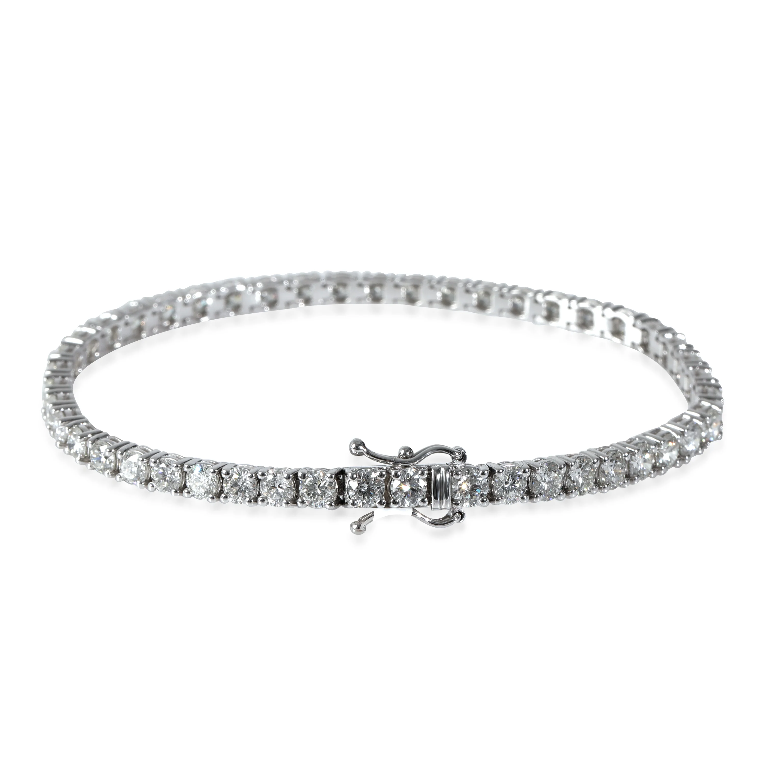Diamond Round Tennis Bracelet in 14K White Gold (6 1/4 CTW) - Image 3