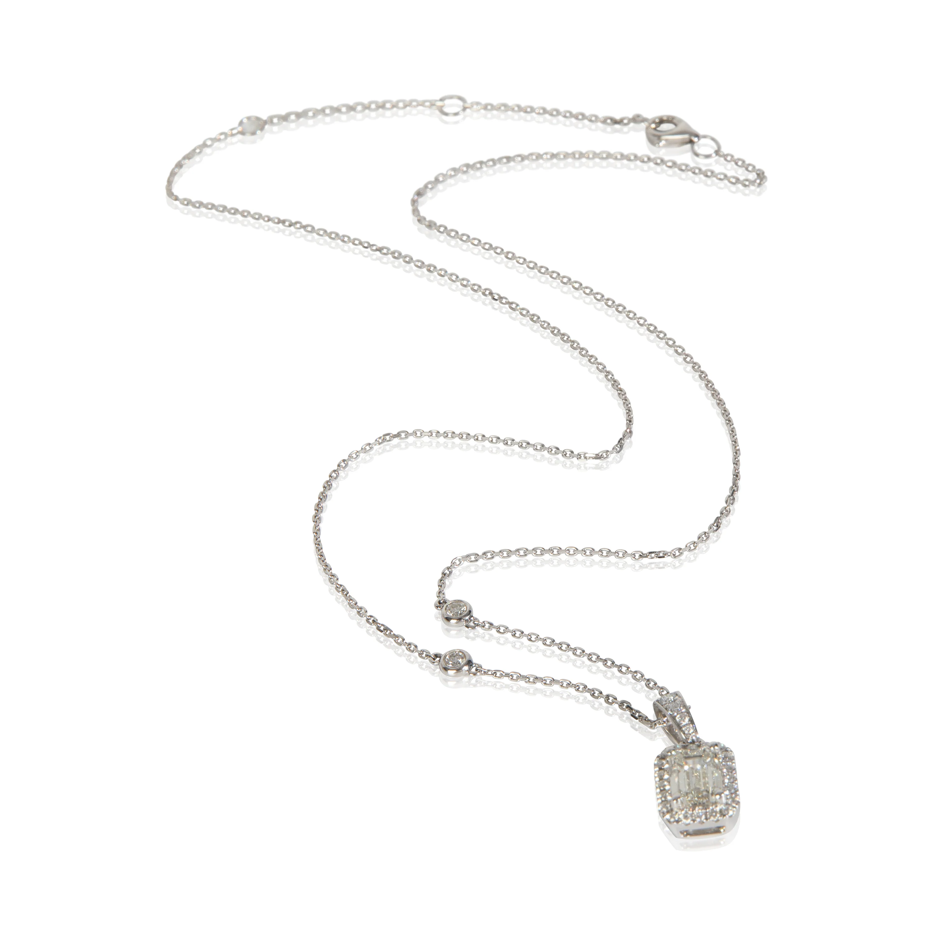 1.23 ctw White Gold Lab-Grown Diamond Pendant - Image 3