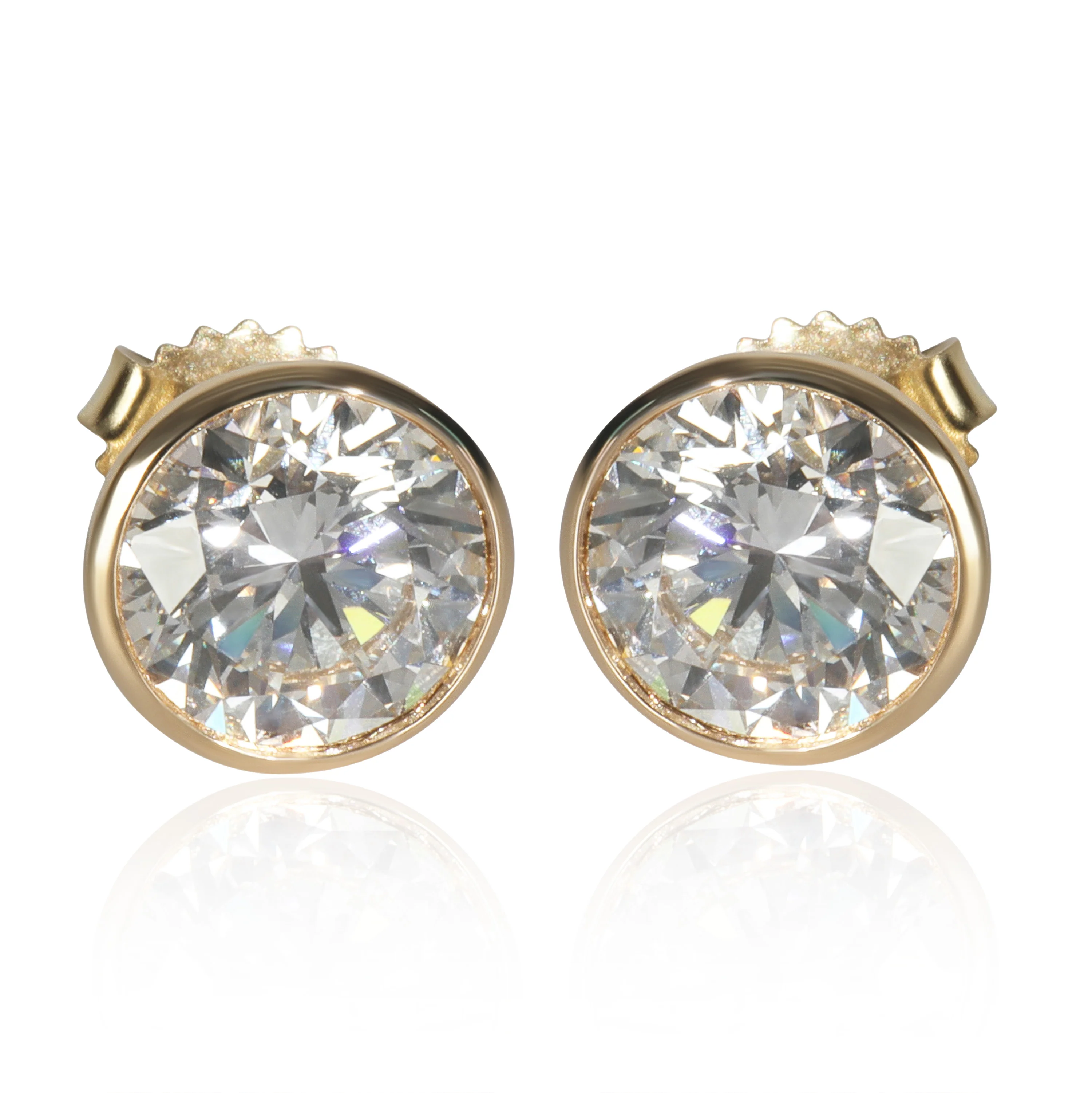 4.2 ctw Yellow Gold Lab-Grown Diamond Earrings