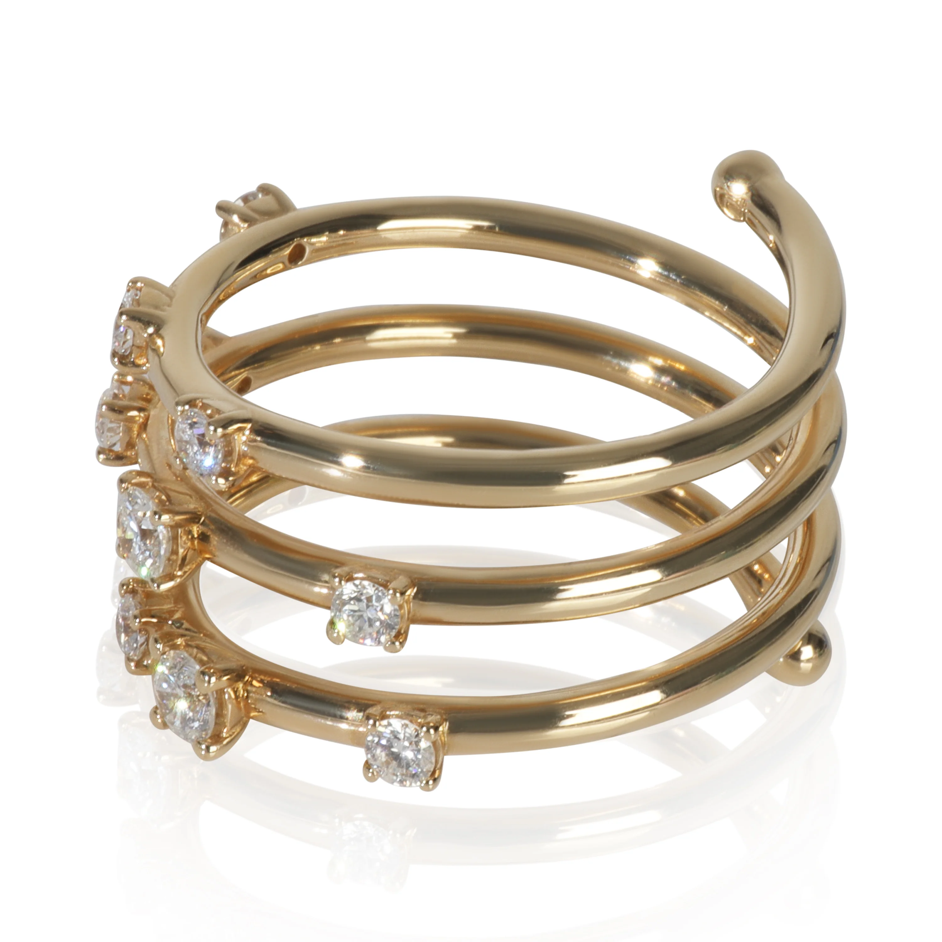 Yellow Gold Diamond Flexible Ring - Image 2