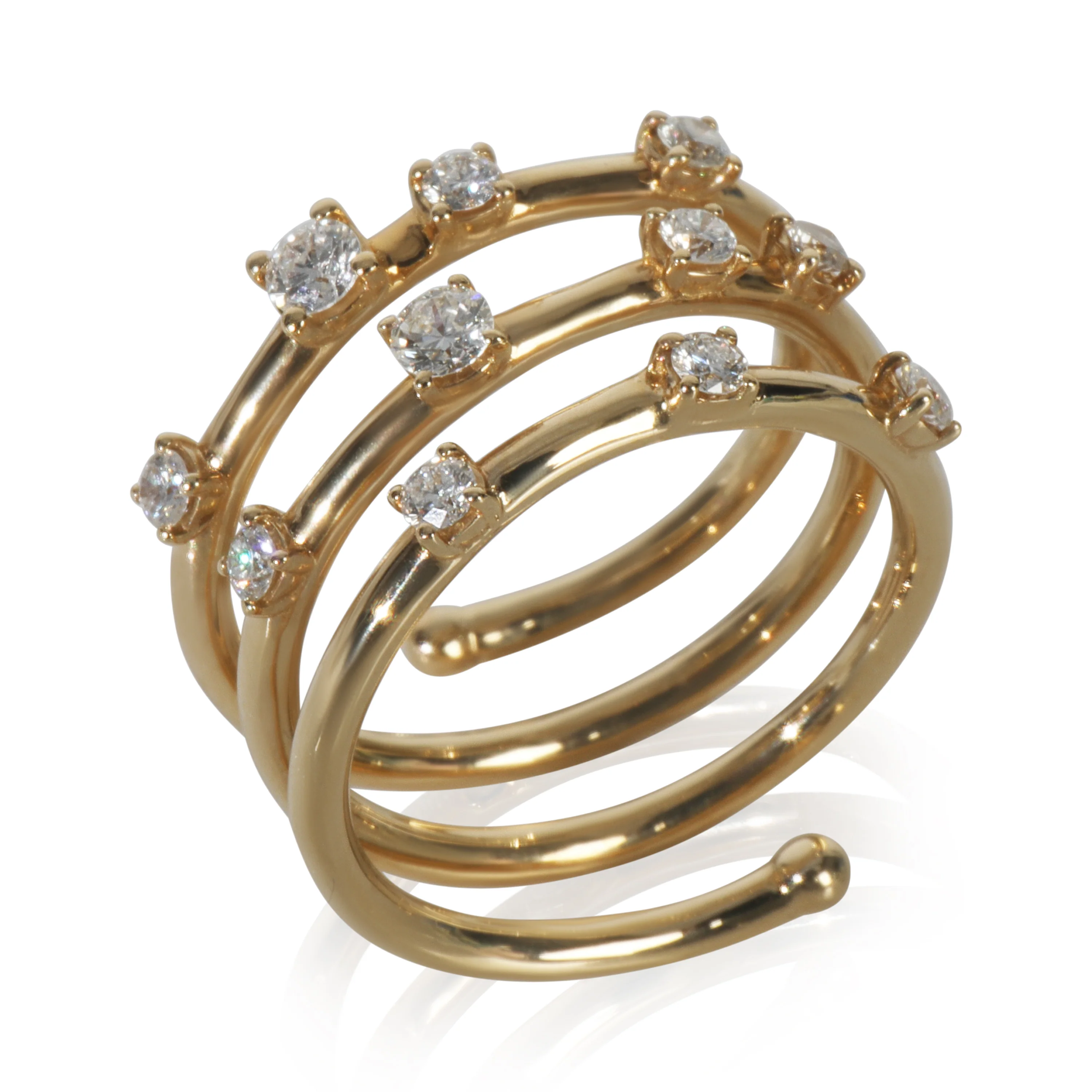 Yellow Gold Diamond Flexible Ring - Image 4