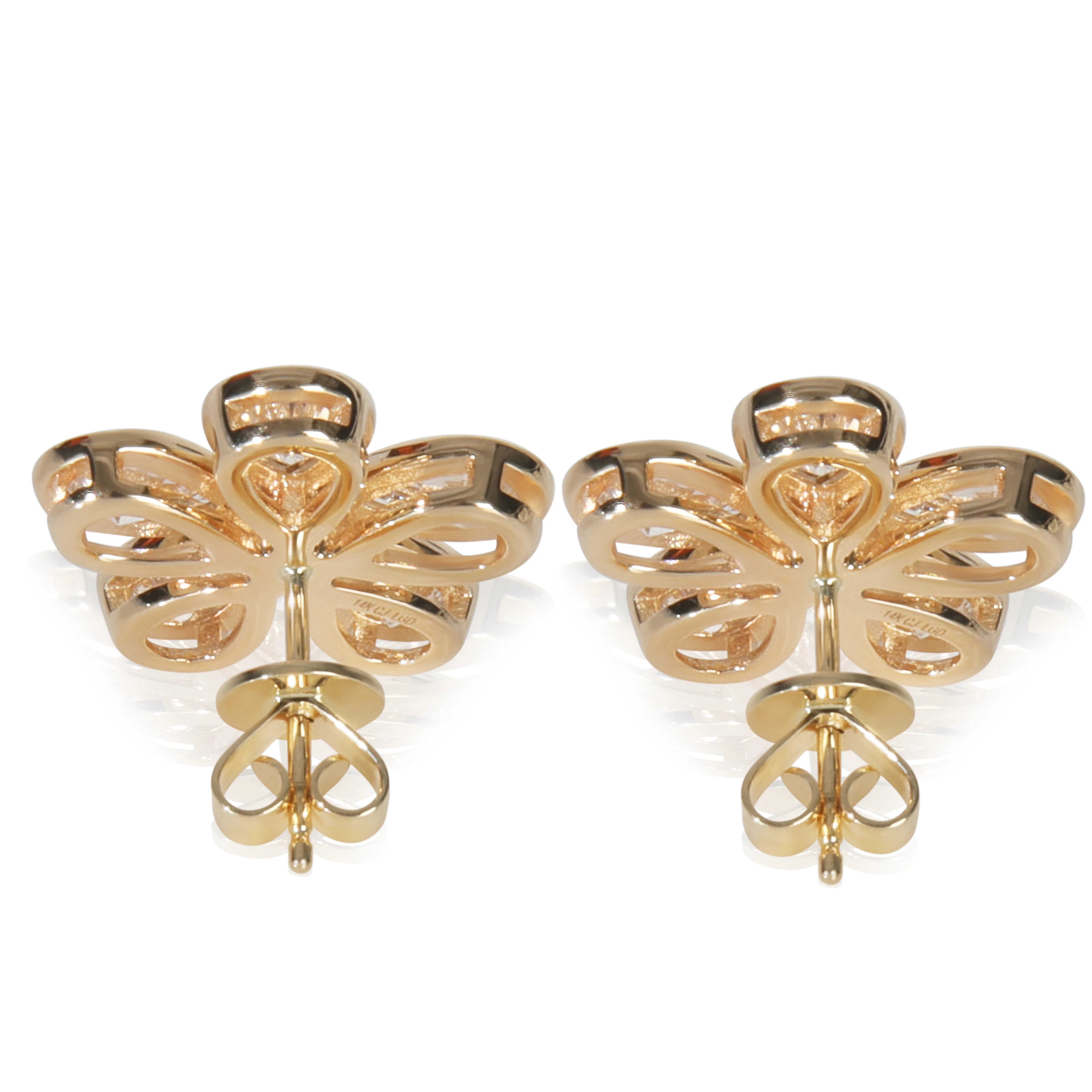 3.15 ctw Yellow Gold Lab-Grown Diamond Earrings - Image 2