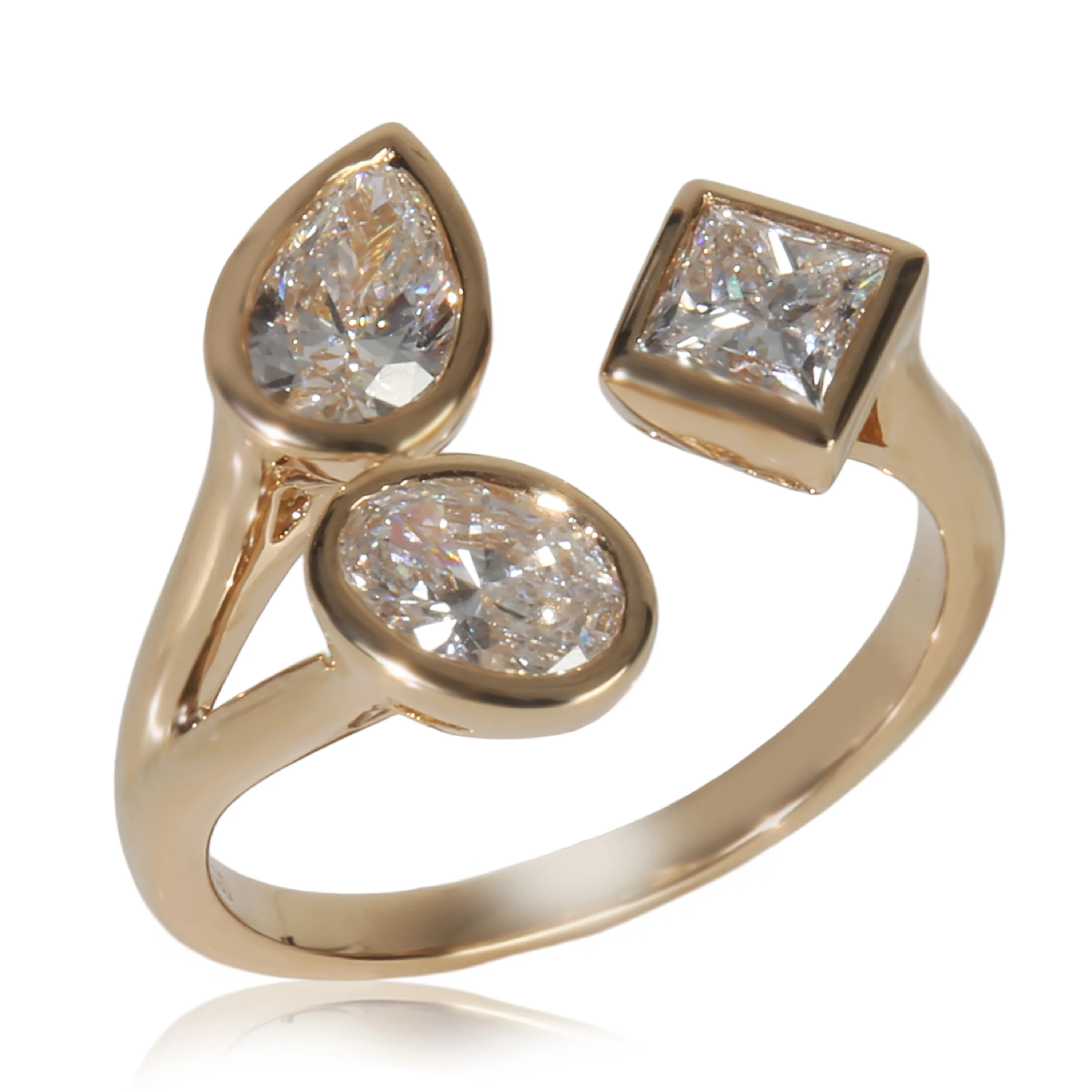 1.51 ctw Yellow Gold Lab-Grown Diamond Bypass Ring - Image 3