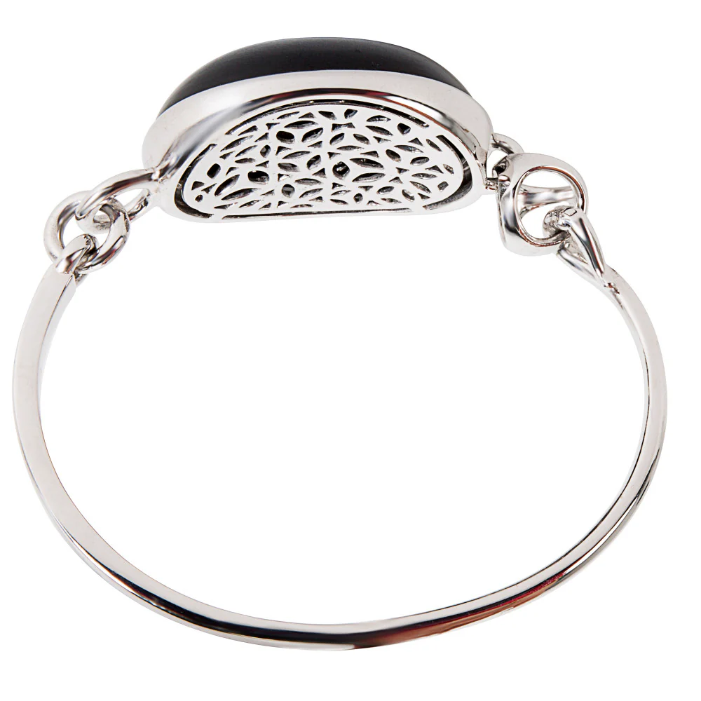 Di Modolo Black Agate Bangle Bracelet in Plated Rhodium MSRP 450 - Image 2