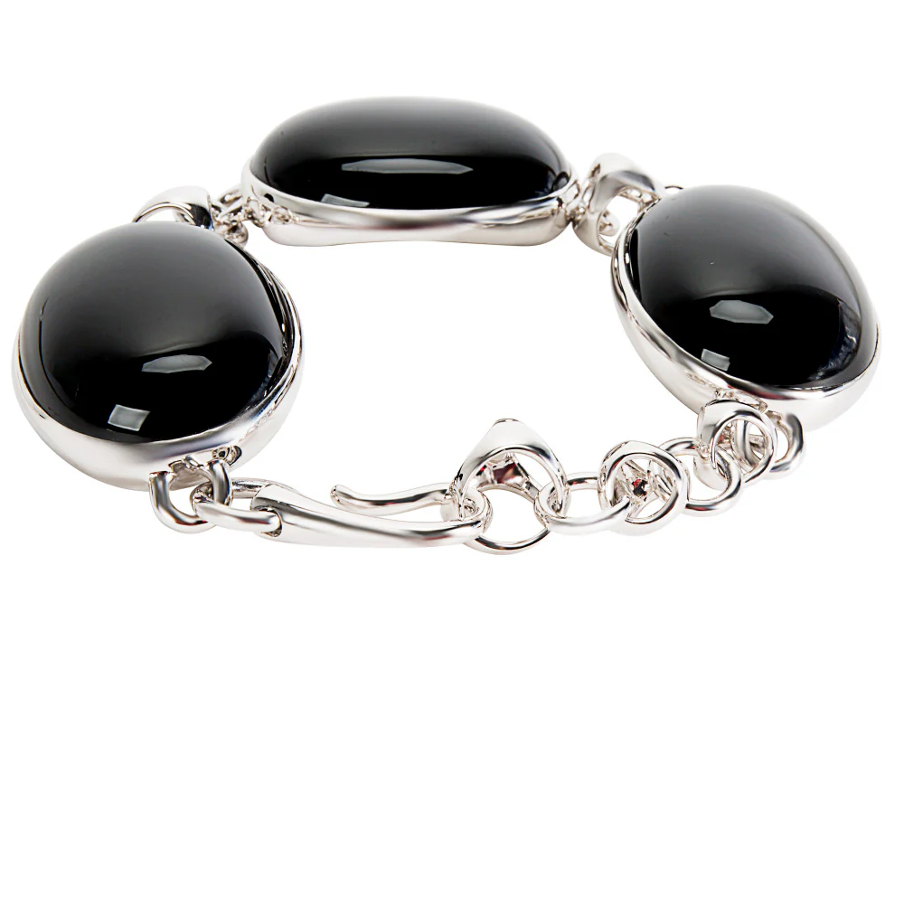 BRAND NEW Di Modolo Black Agate Bracelet in Plated Rhodium MSRP 400 - Image 2