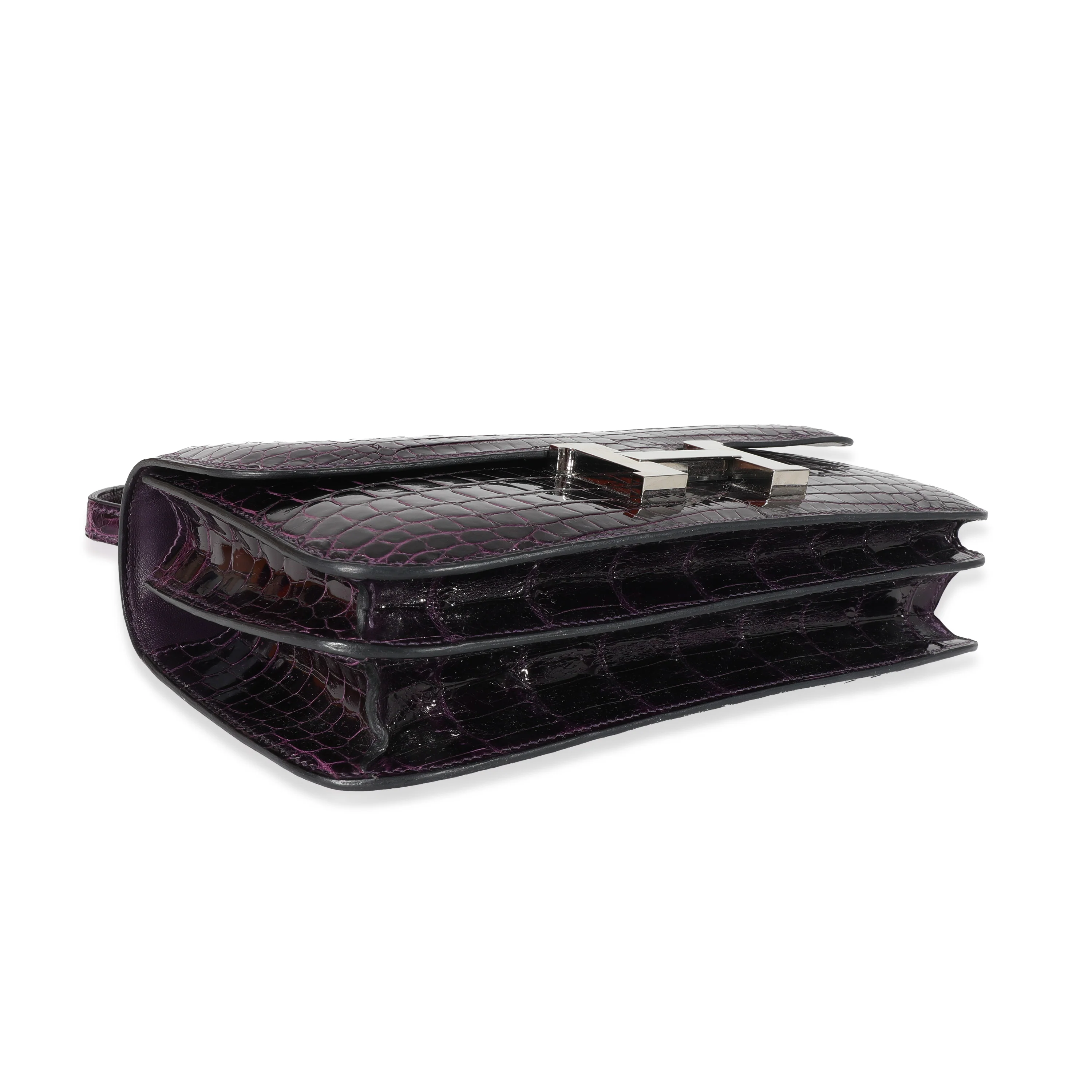 Hermes Amethyst Crocodile Niloticus Constance Elan 25 PHW - Image 6
