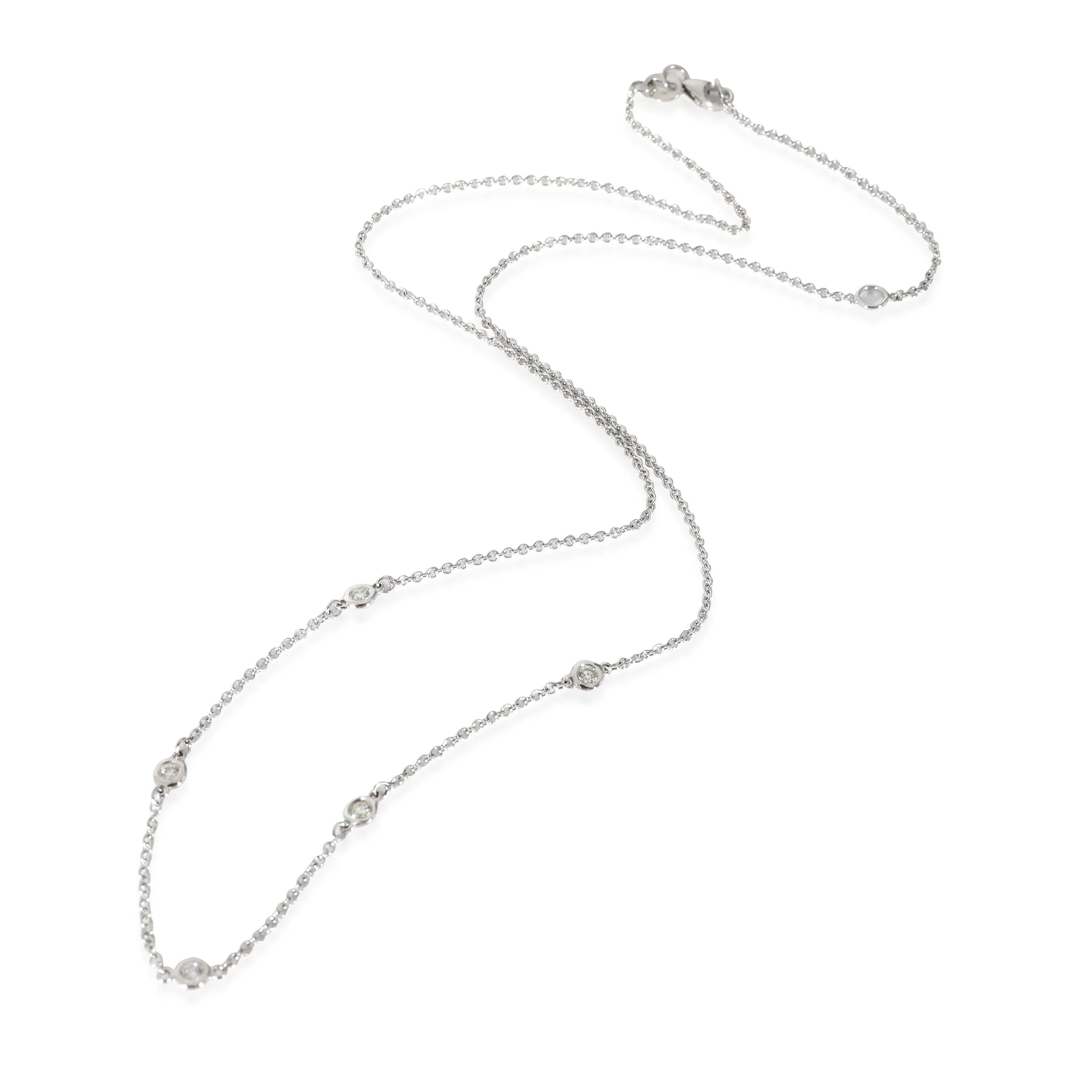 Diamond Station Necklace in 14K White Gold 0.25 CTW - Image 2
