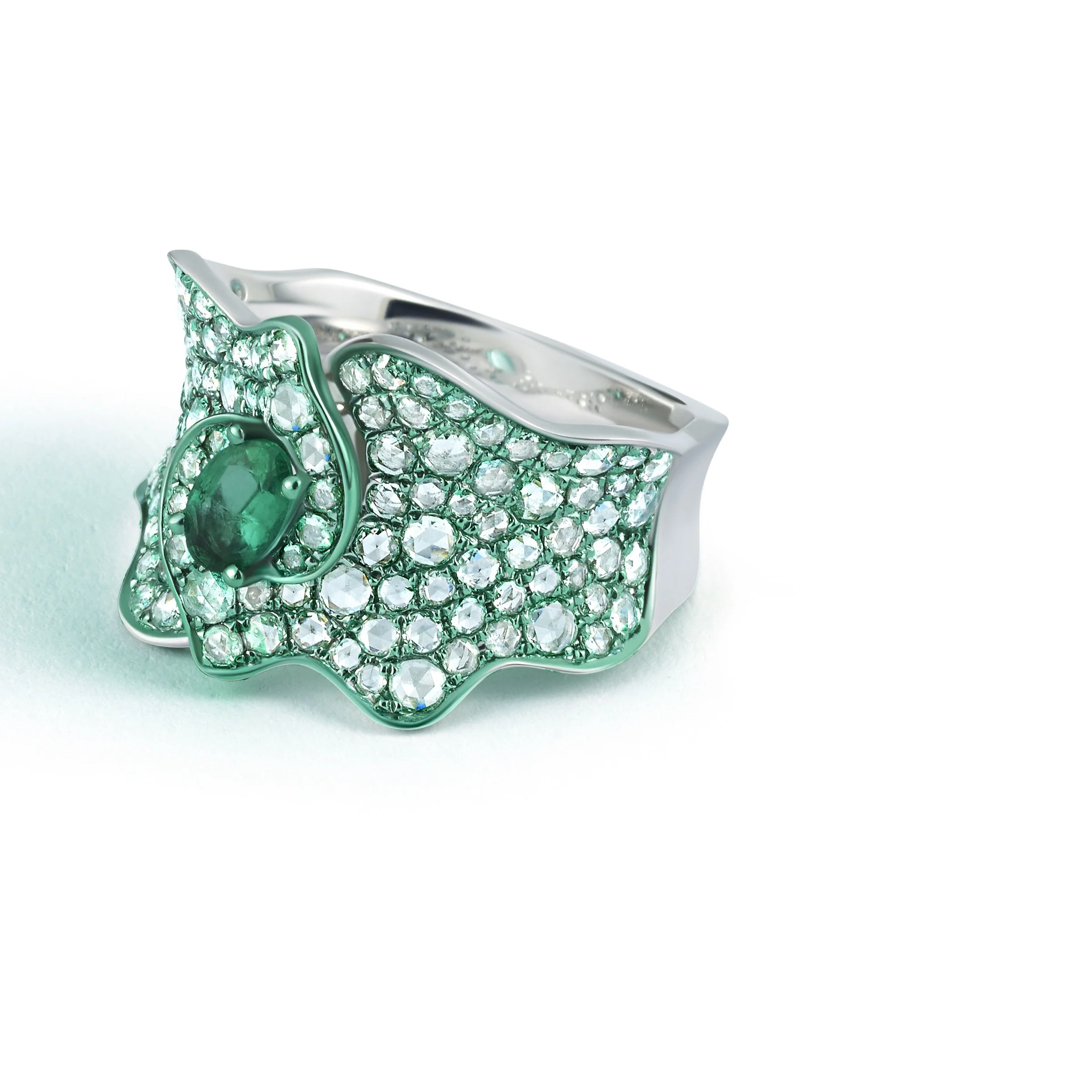 Emerald Ring in 18k White Gold 1.4 CTW - Image 2