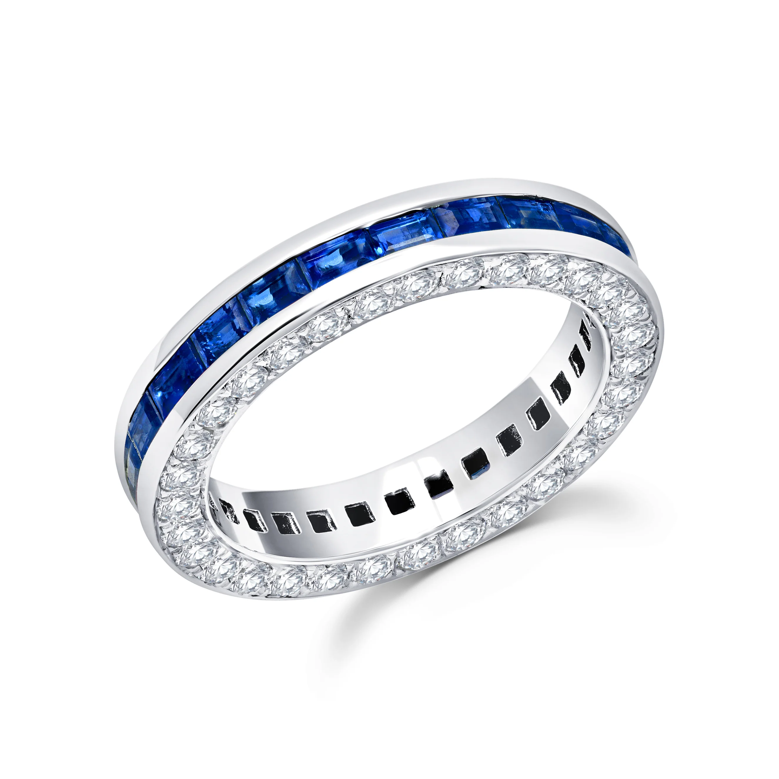 Sapphire Band in 18k White Gold 1.56 CTW - Image 2