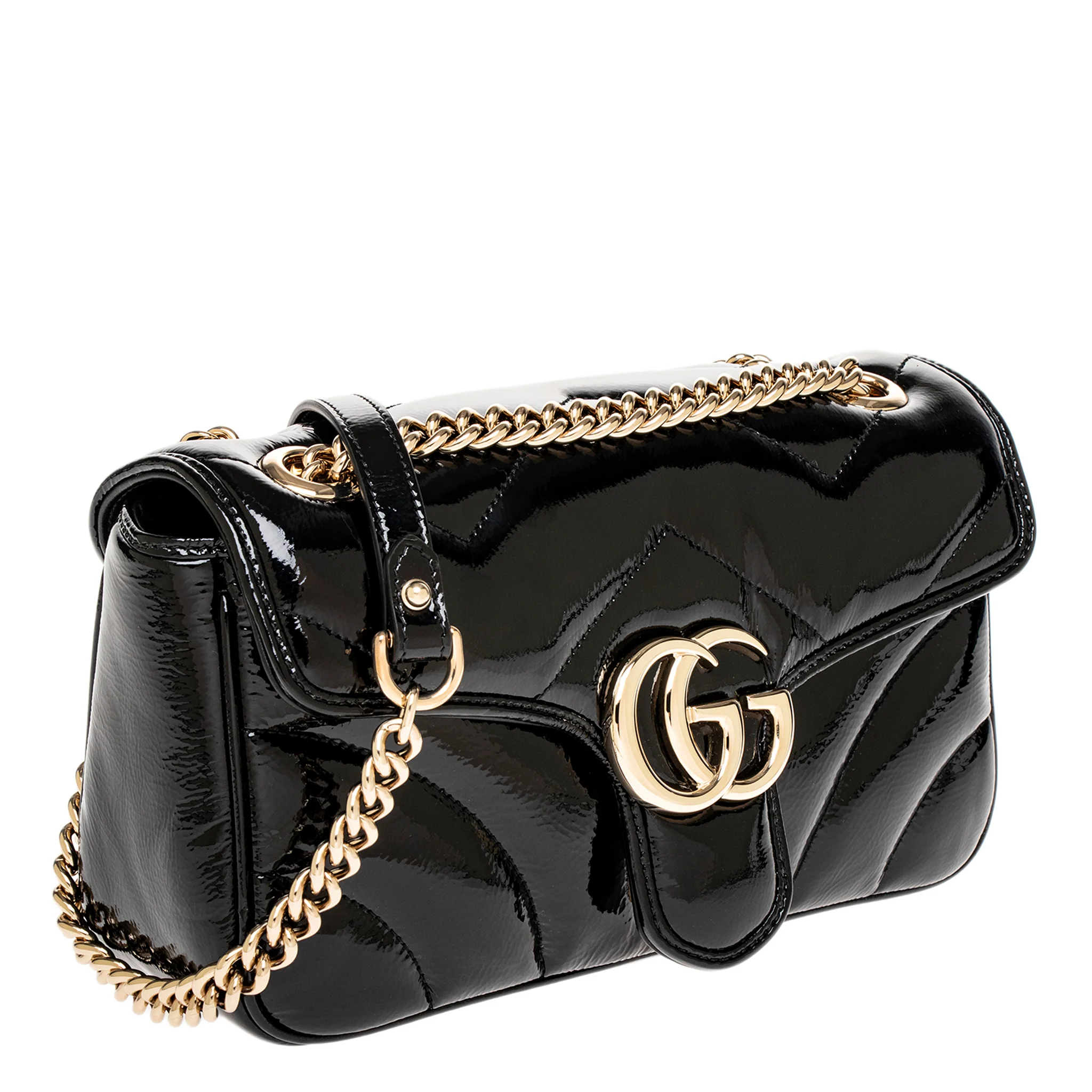 Black Patent Small GG Marmont Shoulder - Image 2