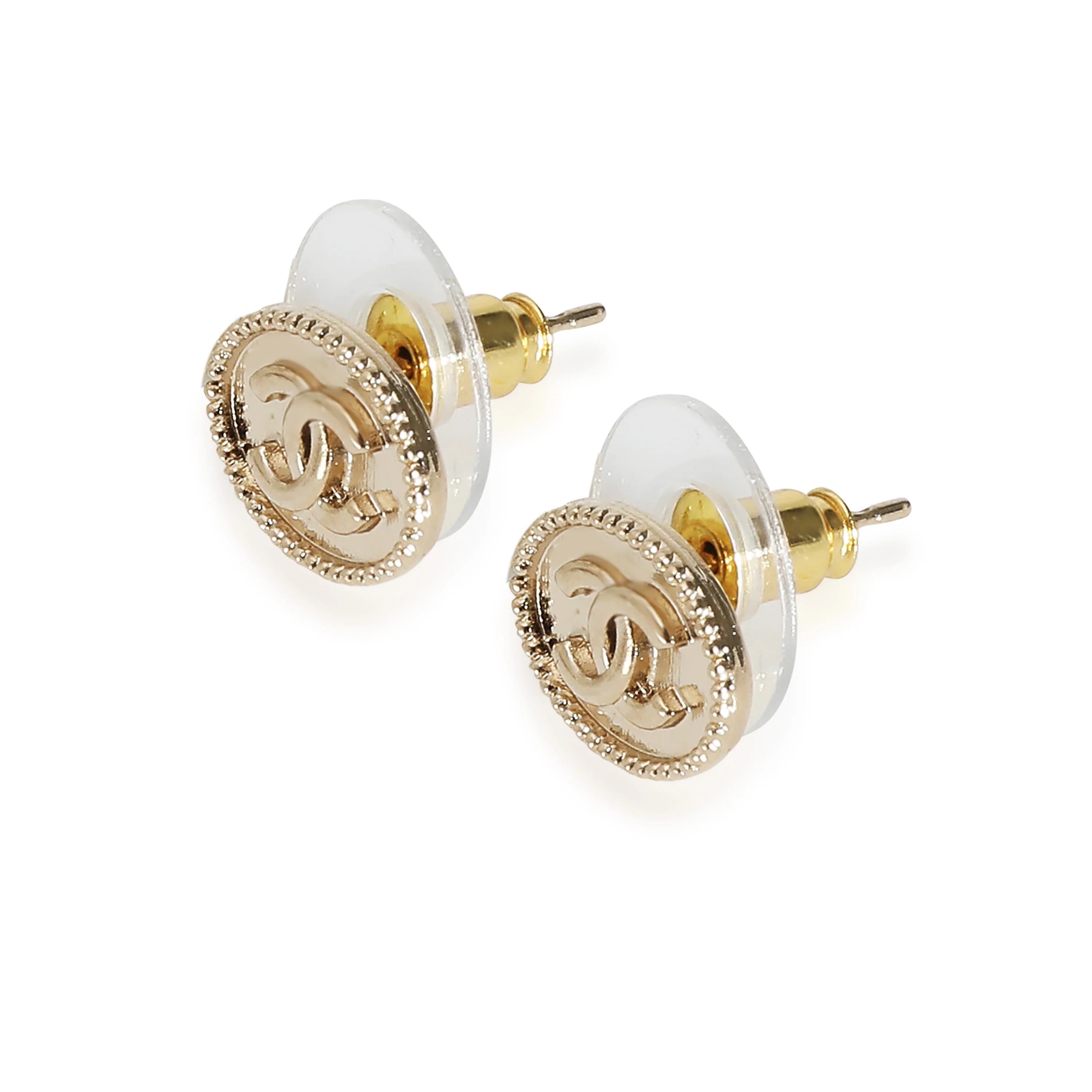 2021 Small Oval CC Stud Gold Plated Earring - Image 2