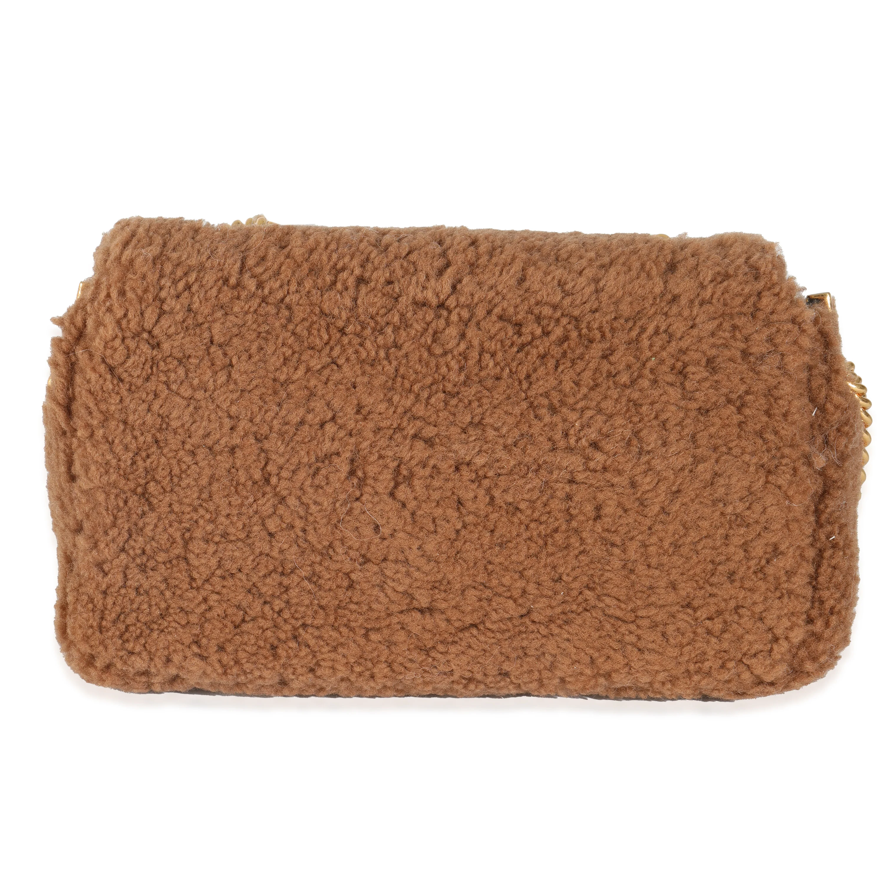 Caramello Shearling Lambskin Midi Chain Baguette - Image 3