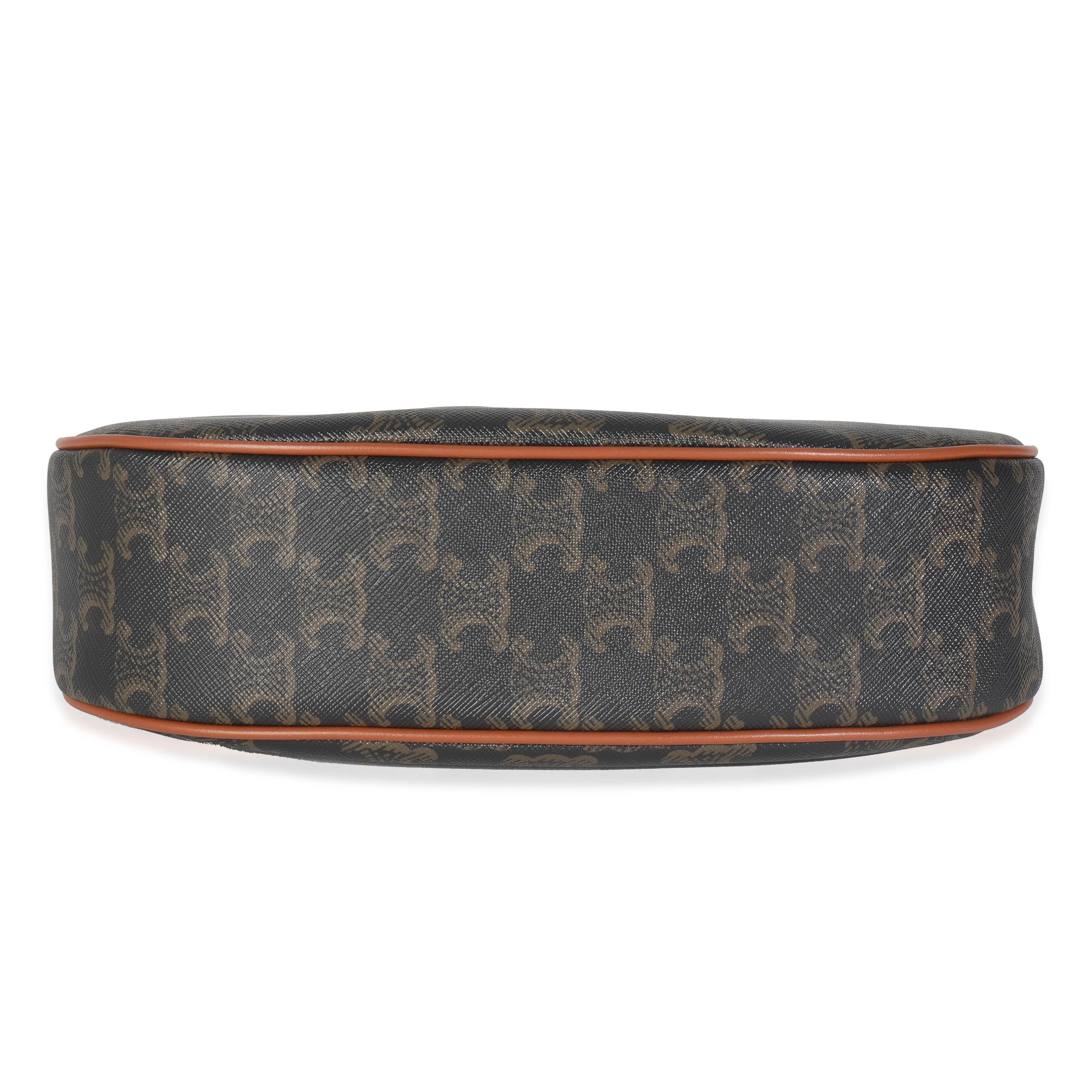 Tan Calfskin Triomphe Canvas Ava Shoulder Bag - Image 5
